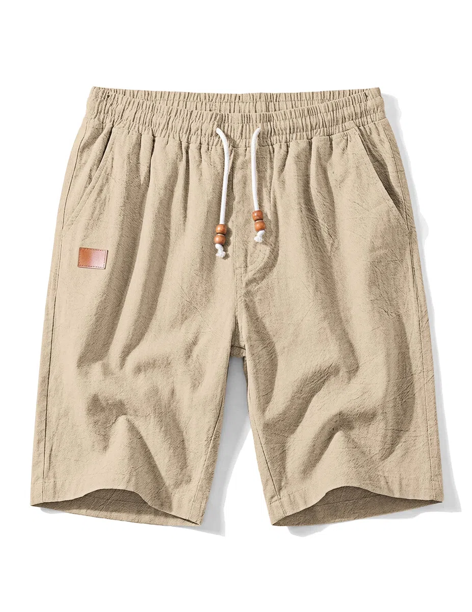 TARAINYA Pantaloncini Lino Uomo Bermuda Uomo in Morbido Cotone e Lino con Cordino Regolabile e Tasche