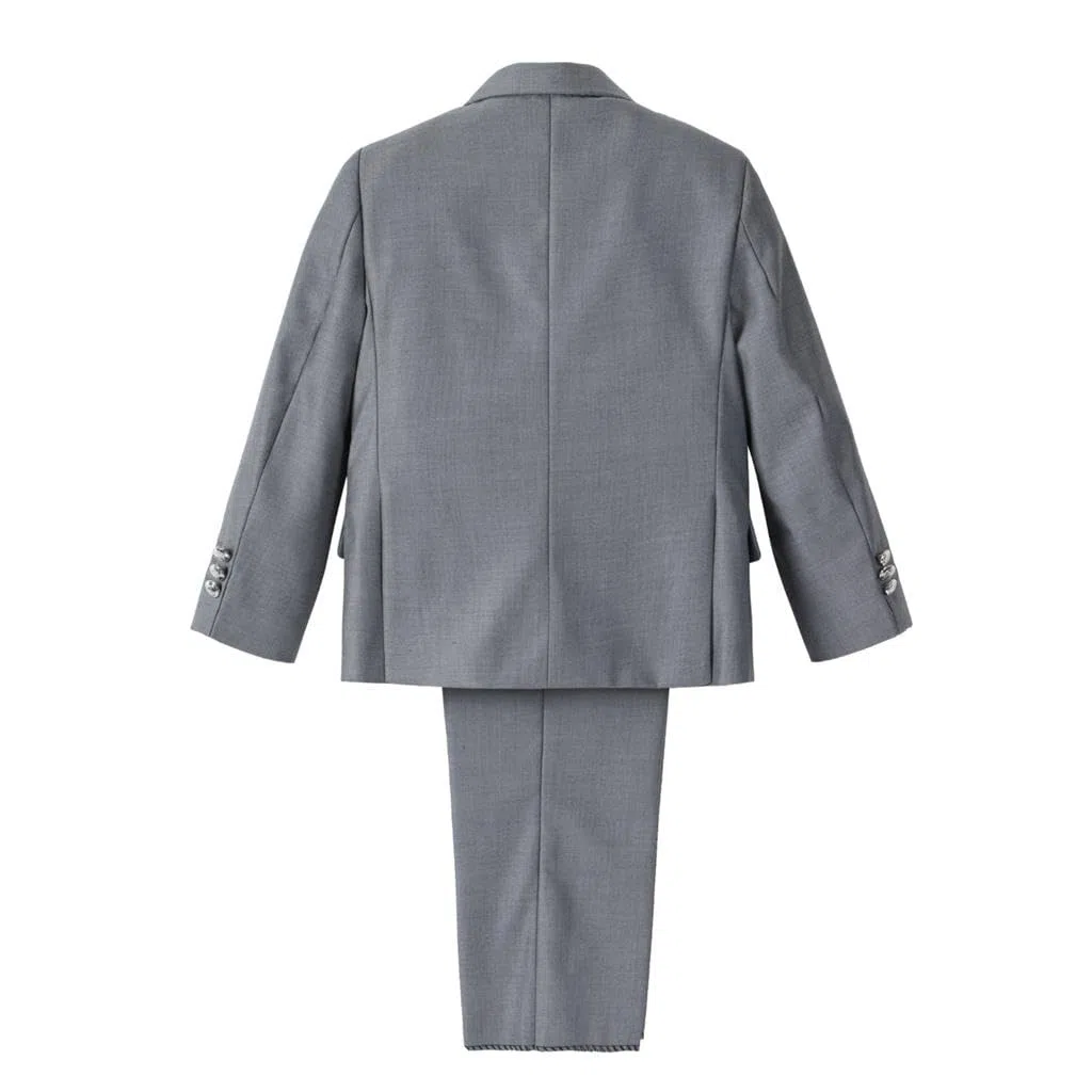 Lito Angels Smoking Grigio Completo Elegante per Bambino, Set 5 Pezzi (Giacca, Gilet, Camicia, Cravatta e Pantaloni) Taglia 5 a 13 Anni