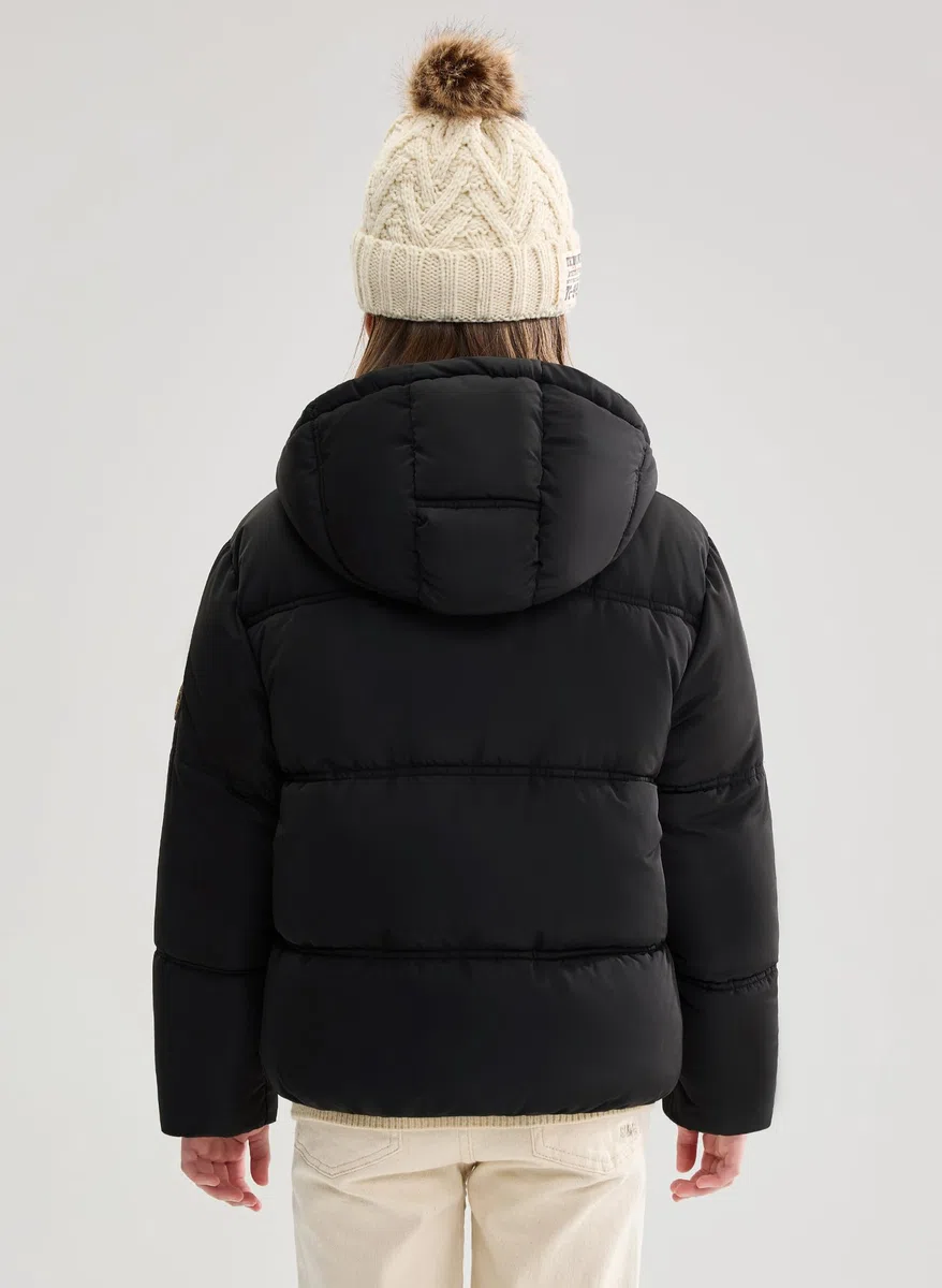 SOLOCOTE Cappotto invernale ragazza idrorepellente cappuccio fodera in pile tasche polsini elastici