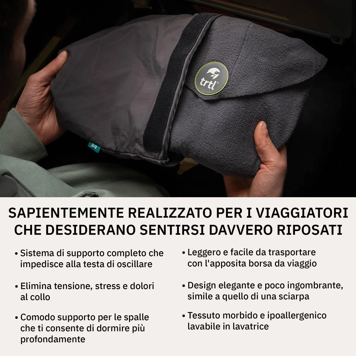 trtl Travel Pillow Rosso | Cuscino da Viaggio salvaspazio | per Viaggiare Comodamente in Aereo, Auto e Autobus | Sistema di Supporto Unico | Lavabile in Lavatrice