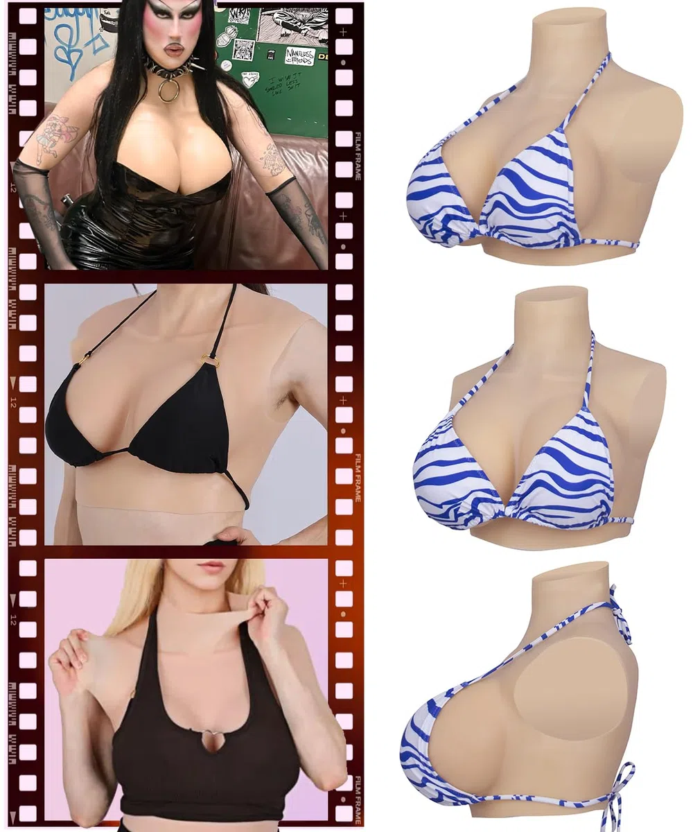 Tette finte in silicone Mascherina in silicone forme C-G CUP per Crossdresser Drag Queen