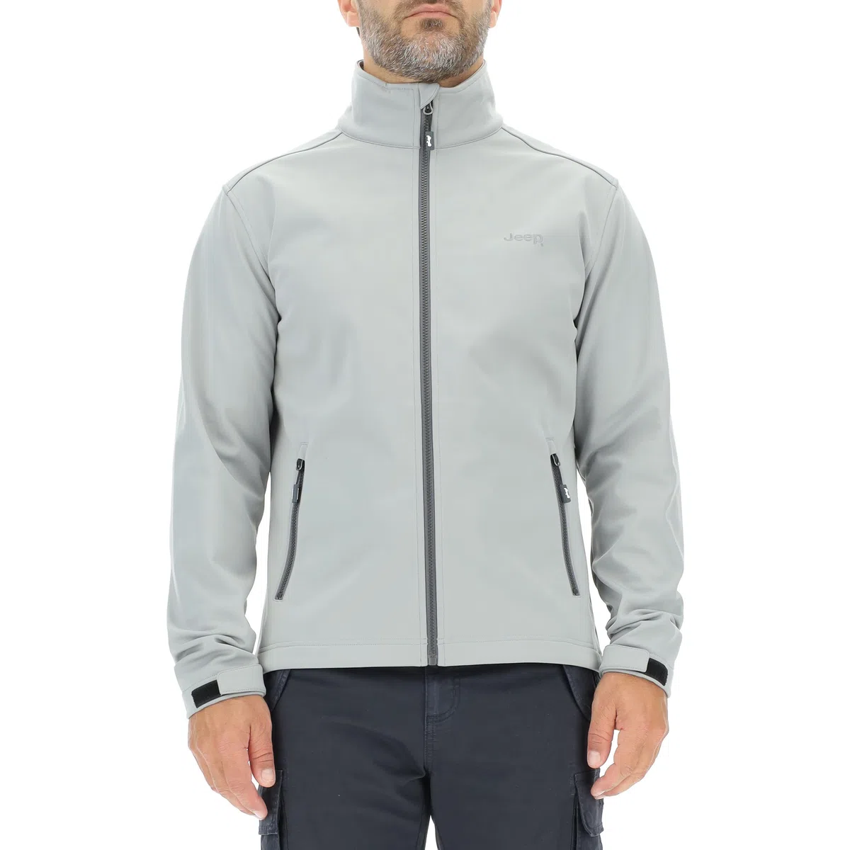 Jeep J Giacca Softshell Uomo Tasche Zippate - Piccola Stampa Jeep J23w Giacca Uomo