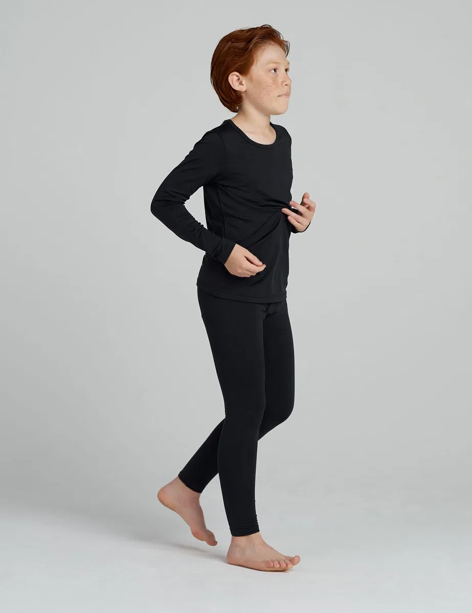 LAPASA Set Termico Intimo Bambino Caldo Leggero Strato Base Maglia a Maniche Lunghe e Pantaloni B03