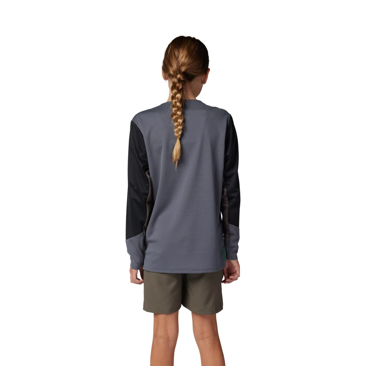 Long Sleeve Cycling Jersey Fox Junior Defend Graphite YL