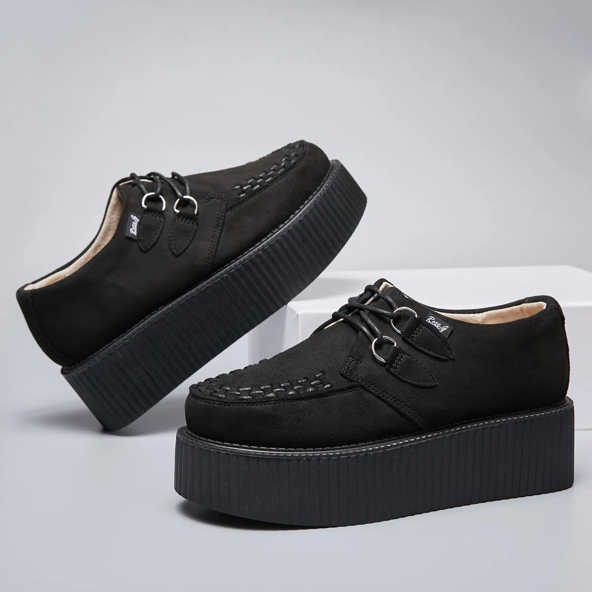 RoseG Scarpe Stringate da Donna Piattaforma Gote Punk Creepers