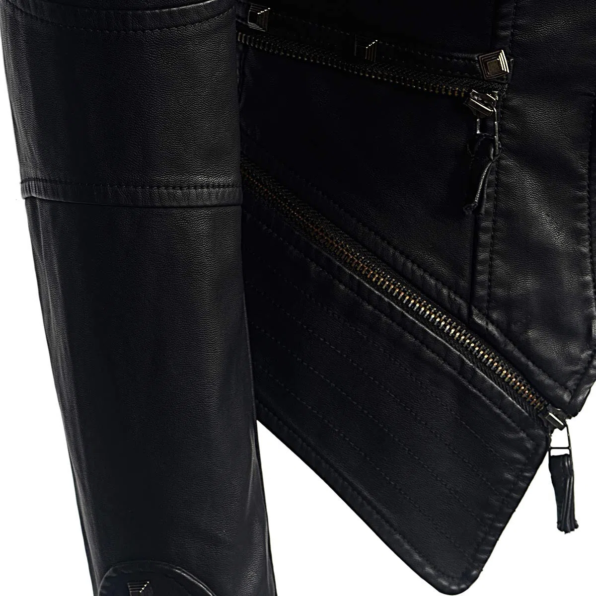 E-girl Giacca da donna in pelle sintetica con chiusura lampo, P603
