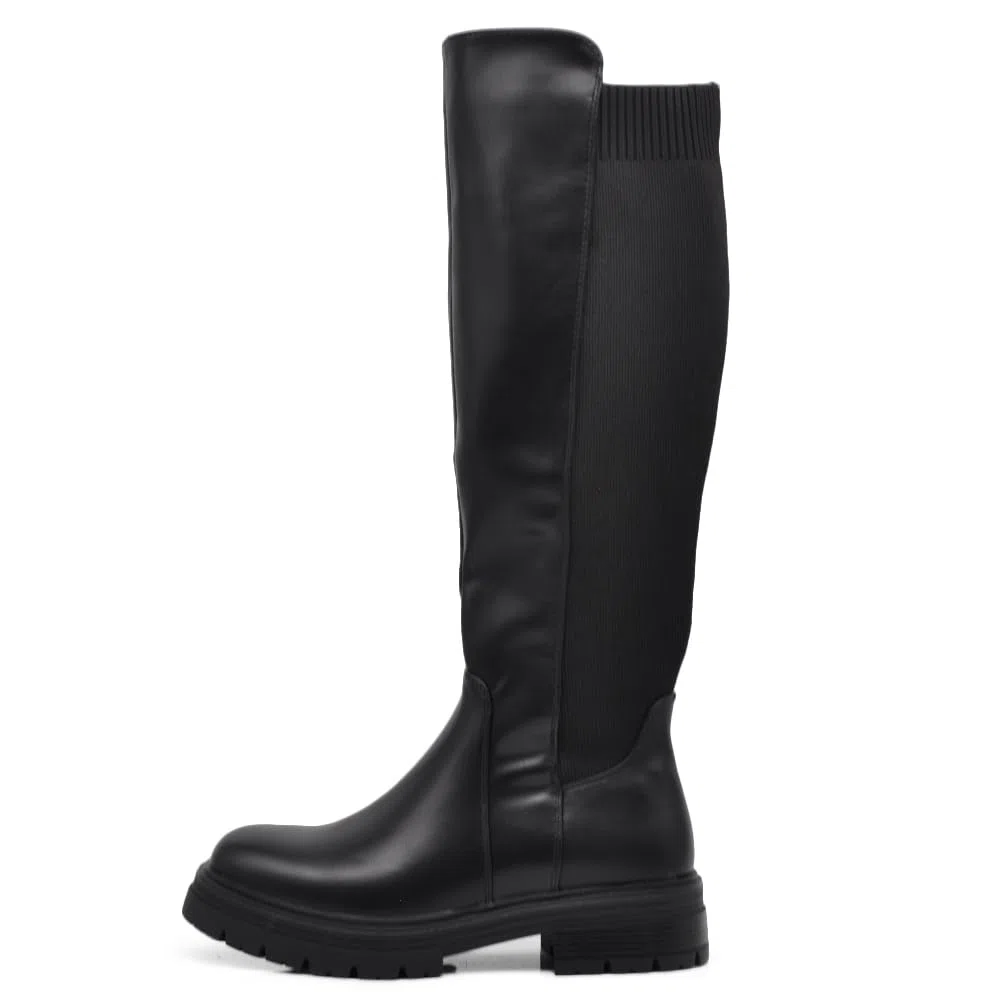IF Fashion Stivali Scarpe da Donna Tessuto Stretch Polpaccio Elasticizzato G663