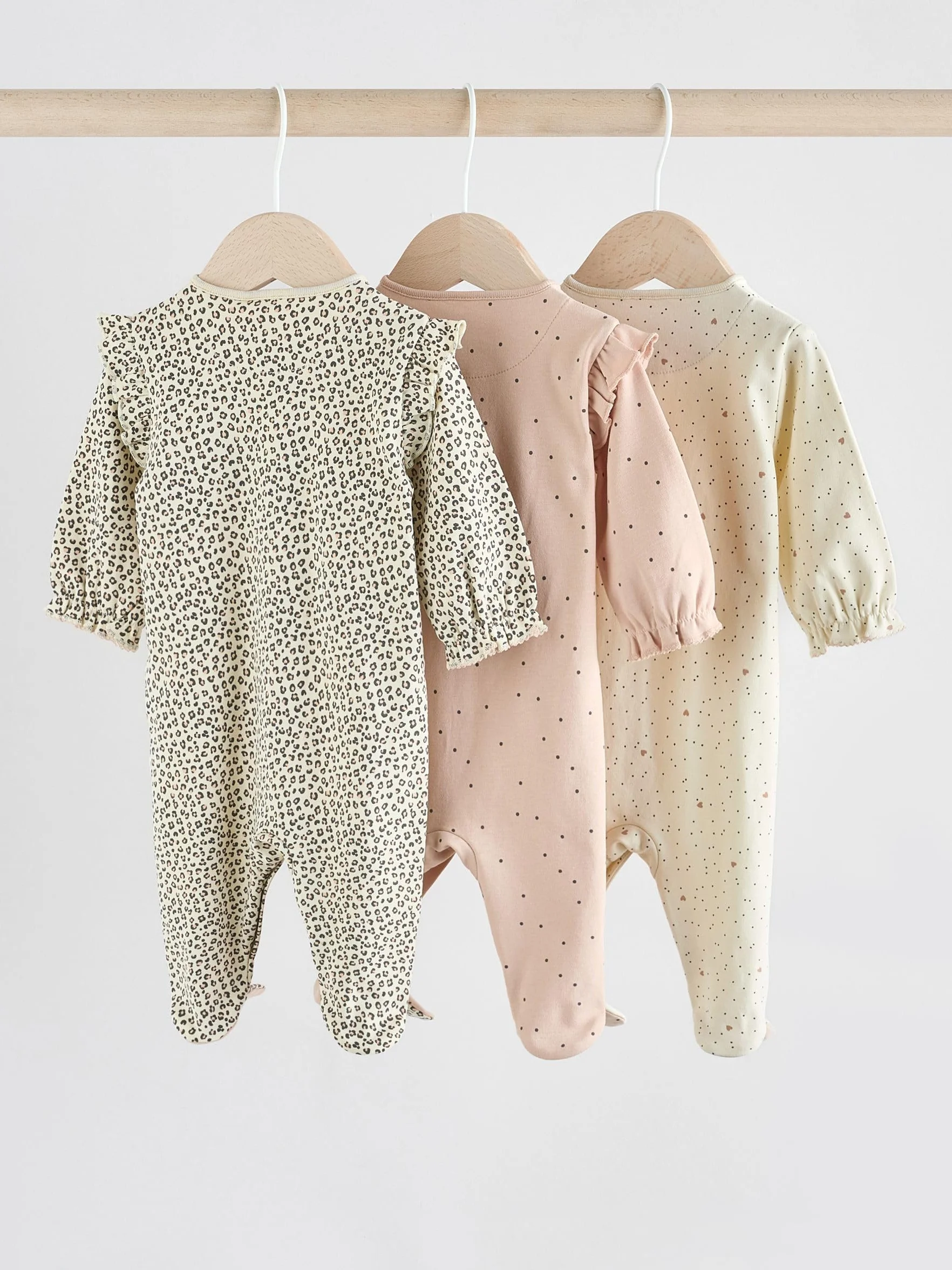 NEXT Bambina Confezione da 3 Tutine per Neonati con turbanti 100% Cotone abbinati