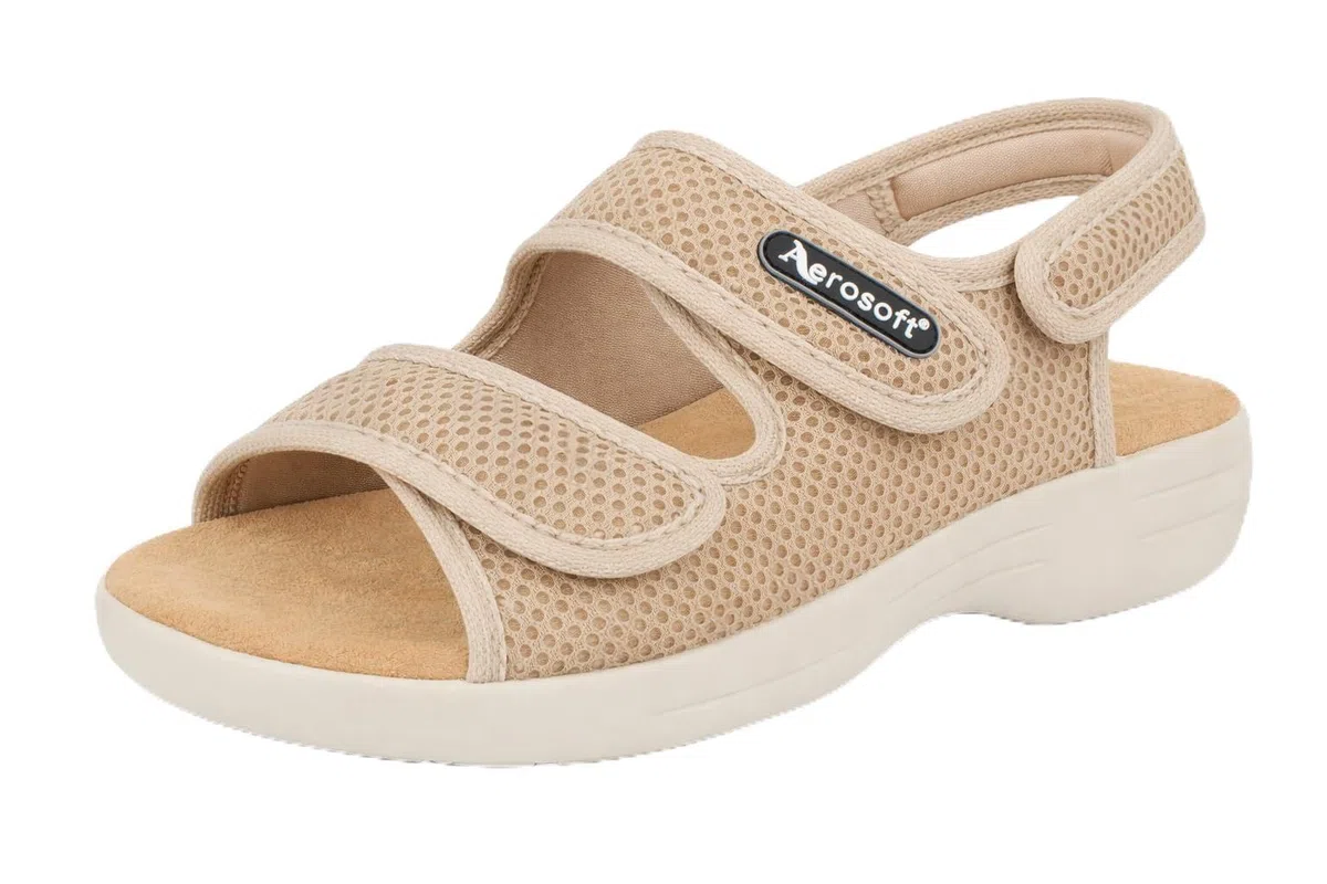 Aerosoft Sandali stretch 18 riabilitazione uomo donna – aperto con chiusura in sul tallone, antiscivolo