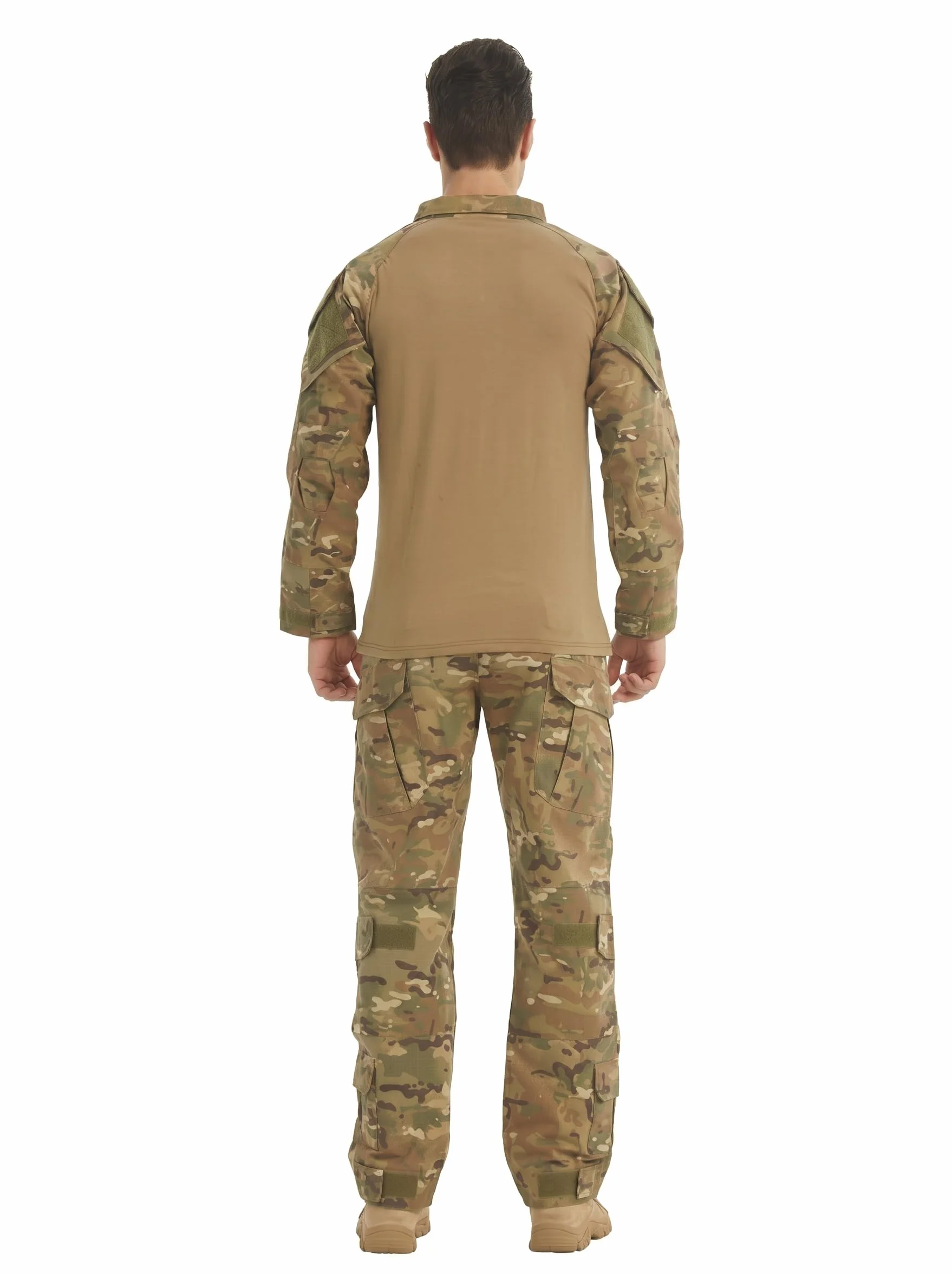 Airsoft Tactical Gear Paintball Camicia da Combattimento Pantaloni Militari Manica Lunga 1/4 Zip Camouflage Uniforme Tattica Caccia Arrampicata BDU