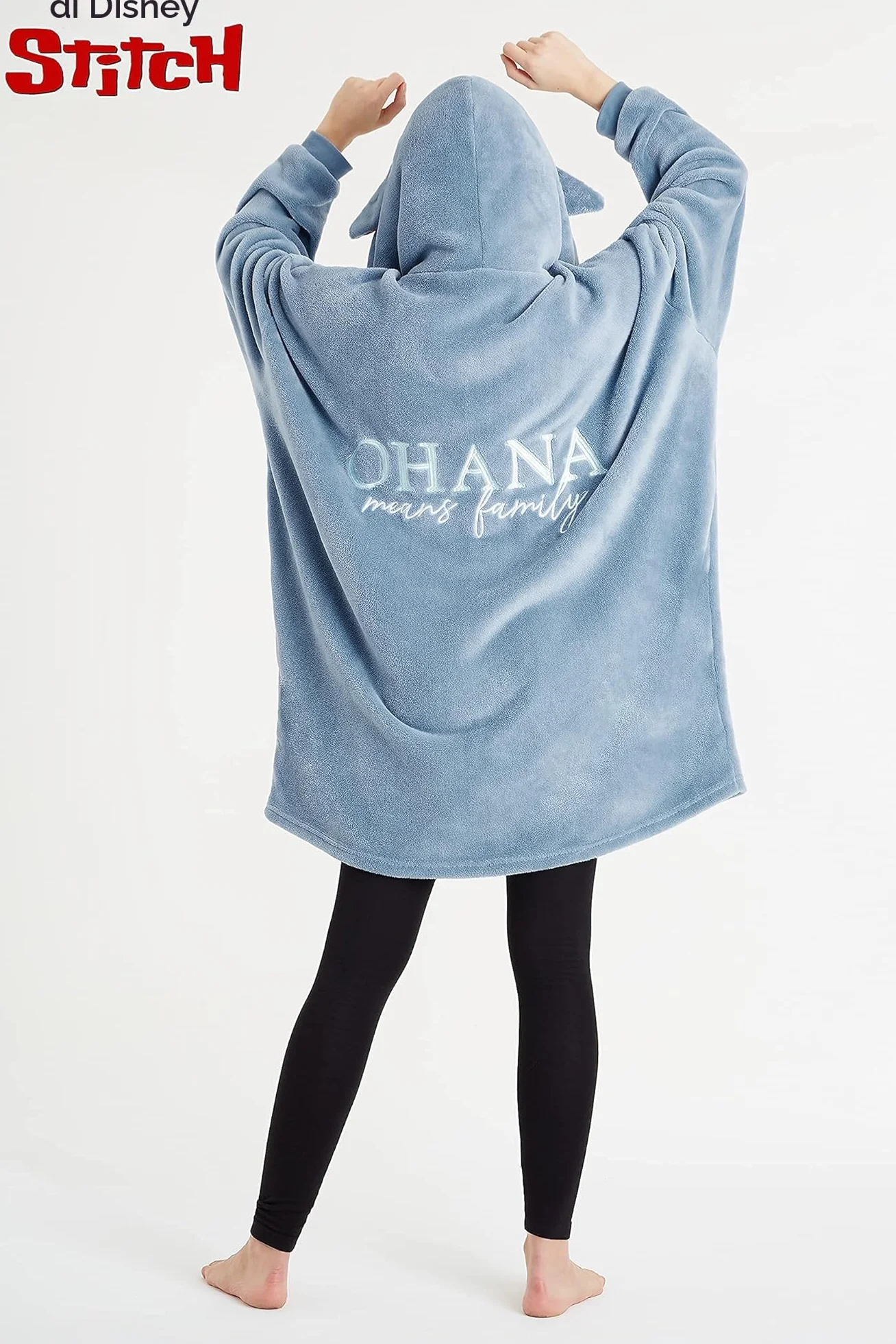 Disney Stitch Felpa Donna con Cappuccio Coperta Indossabile Oversize in Pile Ragazza Confortevole e Morbido Idea Regalo
