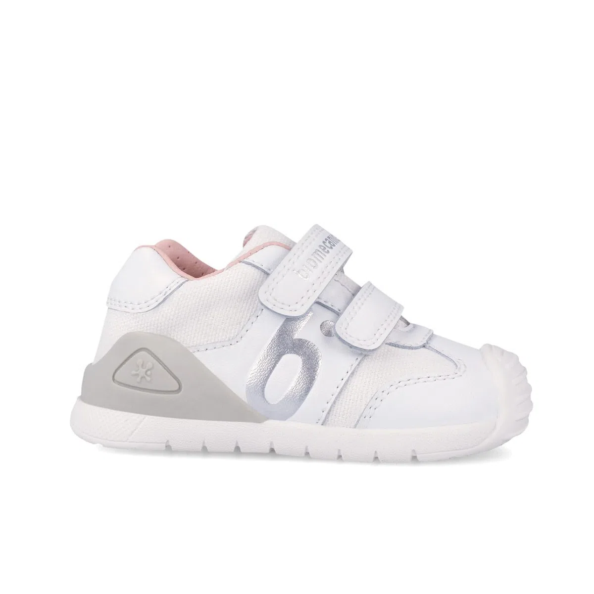 Biomecanics Scarpe Primo Passo Bambina 262121 Bianco Argento con Certificazione Pediatrica, Doppio Strappo,Ergonomica