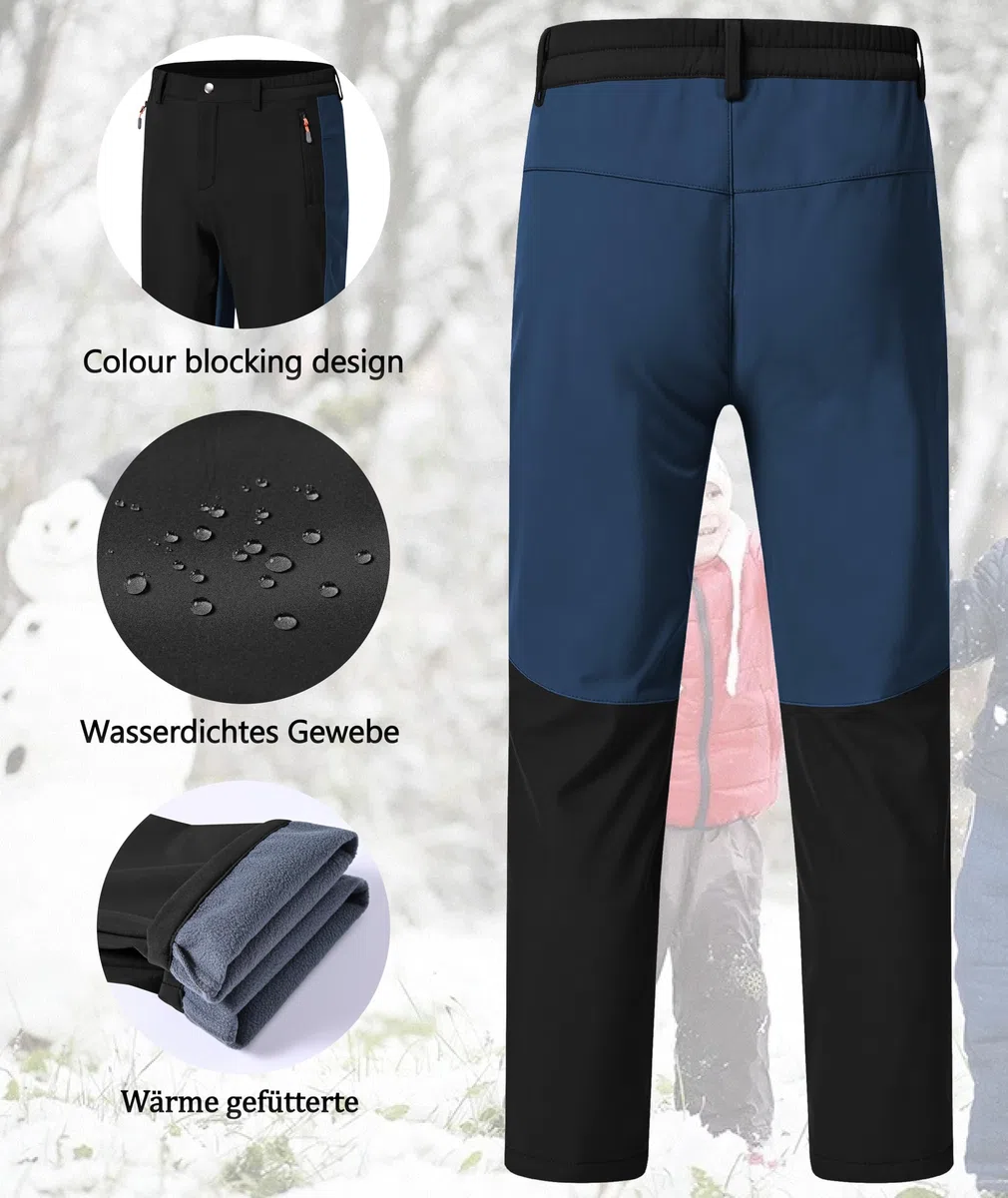 Zoofly Pantaloni Sci Termici Bambino Invernale Pantaloni Impermeabili Bambina Trekking Softshell