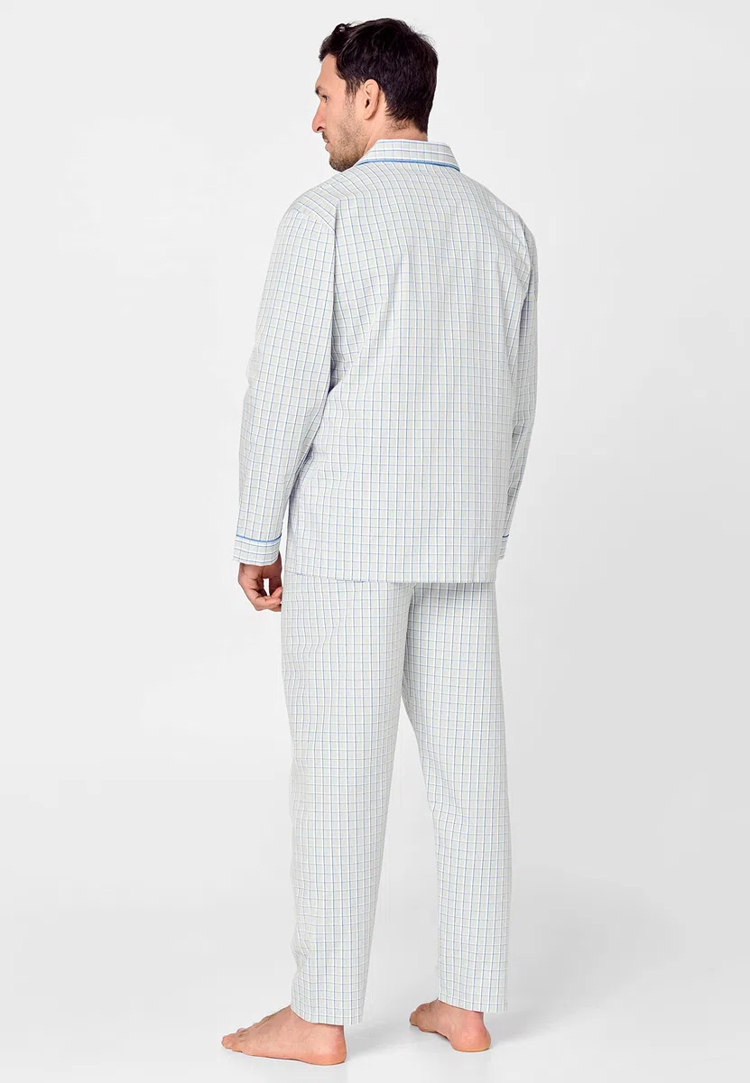 El Búho Nocturno Pigiama Uomo Lungo Cotone 100% - Popeline Set Classico Due Pezzi Giacca Maniche Lunghe Bottoni - Abbigliamento Notte Ospedale Leggero Autunno Estate Taglie Forti