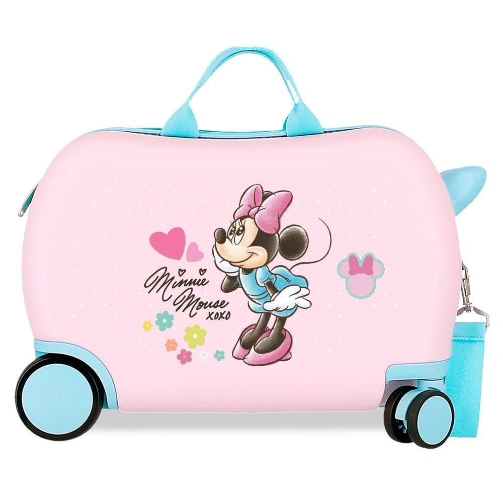 Disney Joumma Bags, Minnie Imagine, Valigia Cabina, Valigia per bambini, Realizzato in ABS, un materiale, Quattro Ruote Doppie di Giro multidirezionale, Chiusura a combinazione laterale., rosa chiaro