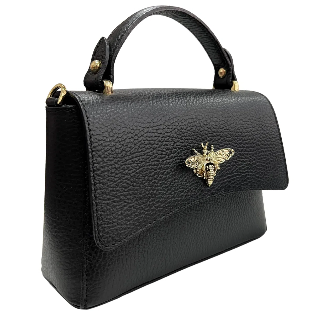 borsetta donna a tracolla in vera pelle con chiusura ad Ape 20x7x14 cm