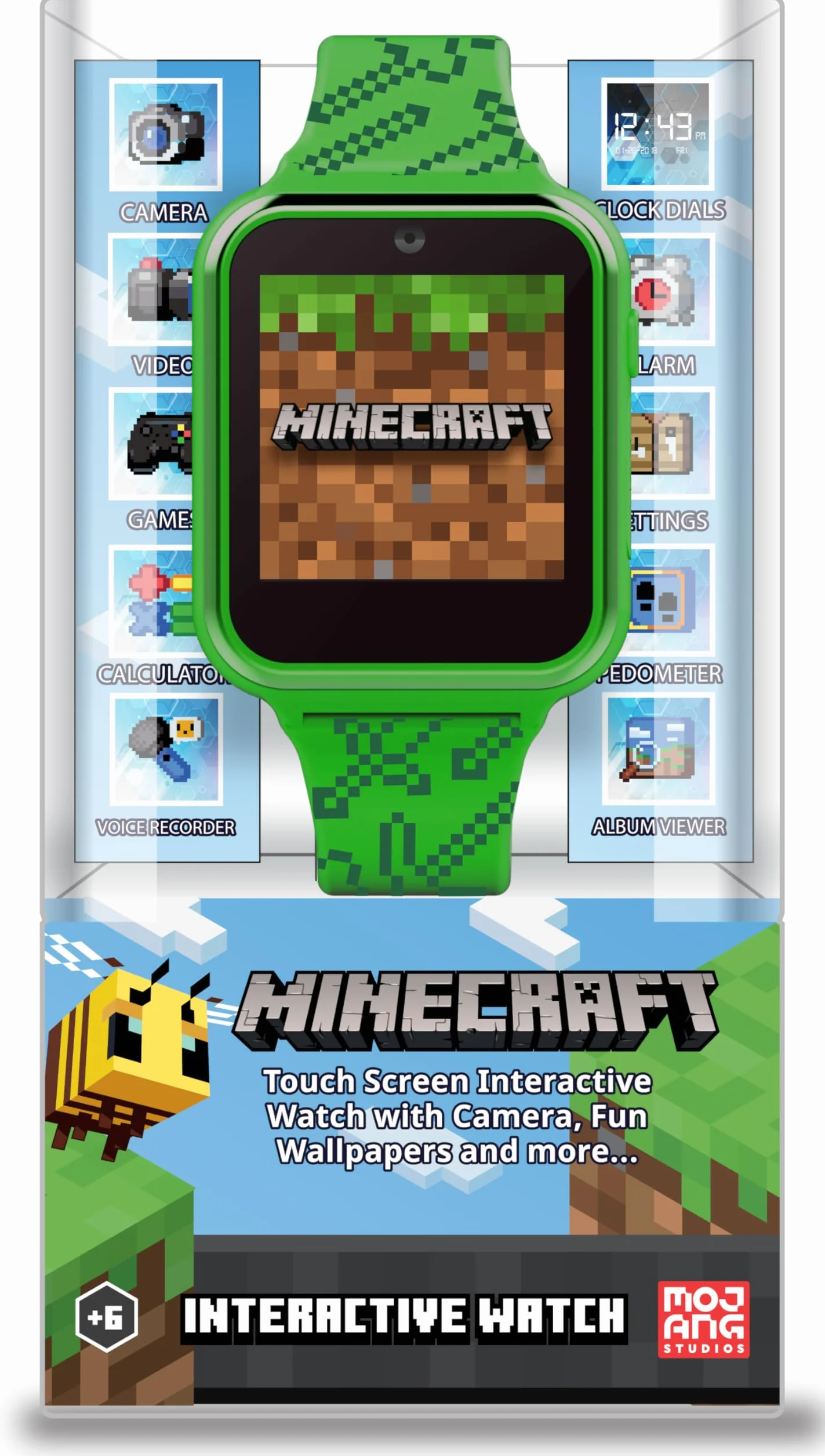 Accutime Minecraft, Smartwatch interattivo touchscreen (modello: MIN4045AZ)