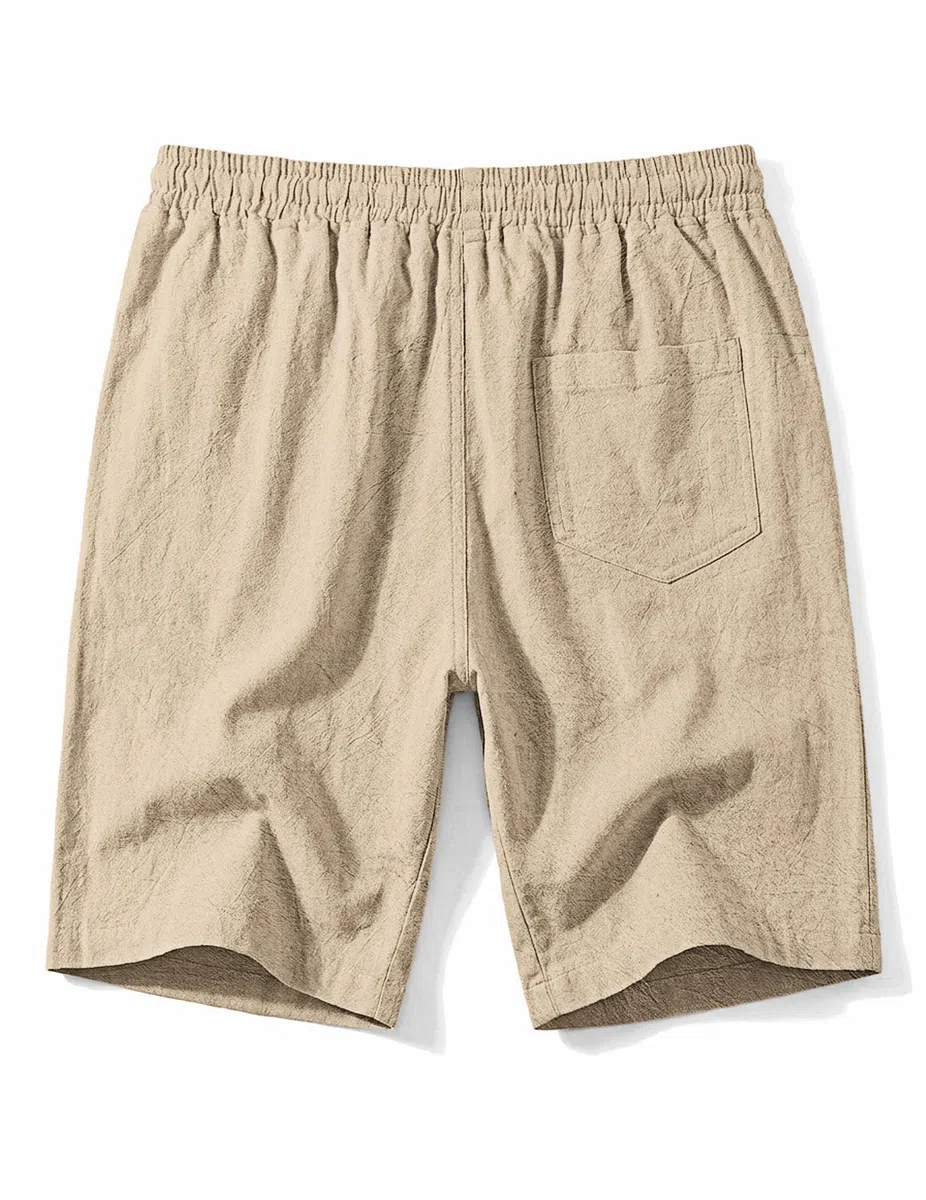 TARAINYA Pantaloncini Lino Uomo Bermuda Uomo in Morbido Cotone e Lino con Cordino Regolabile e Tasche