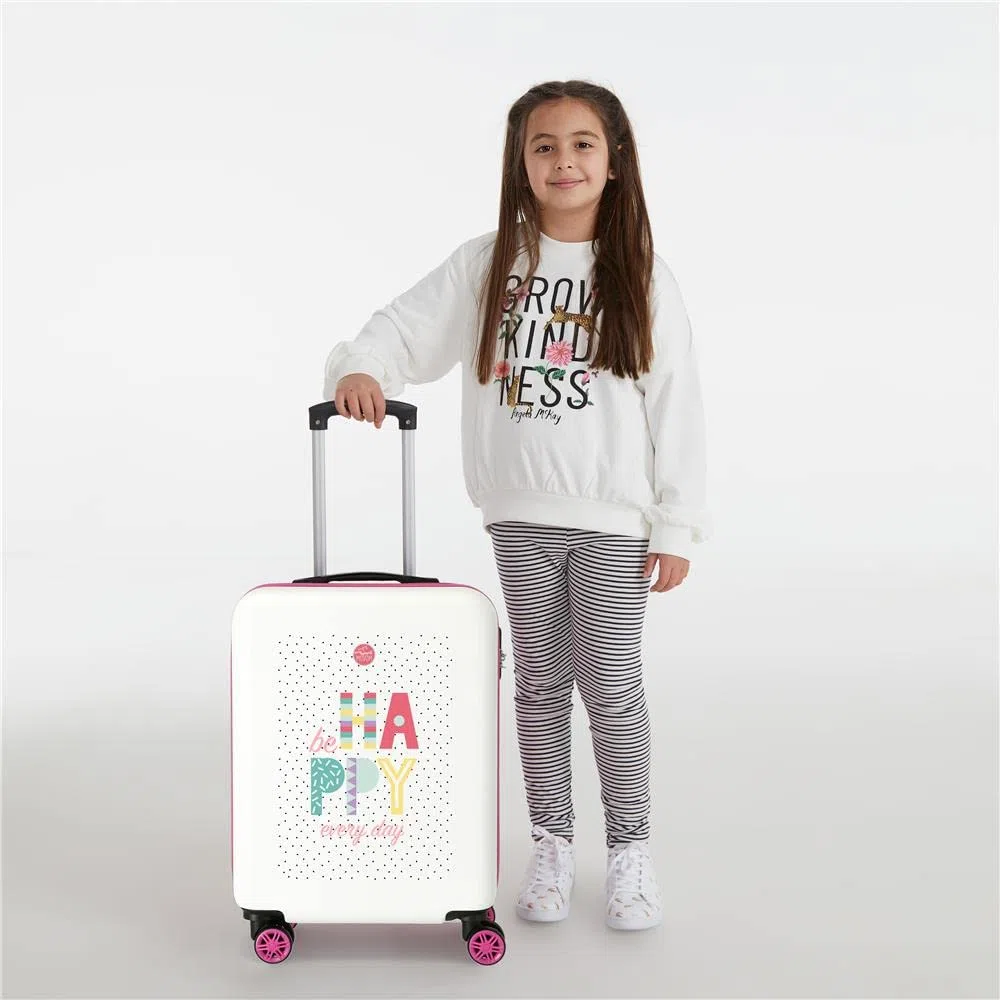 MOVOM Be Happy, Trolley Rigido Cabina 55m Bambine E Ragazze, Multicolore, Media