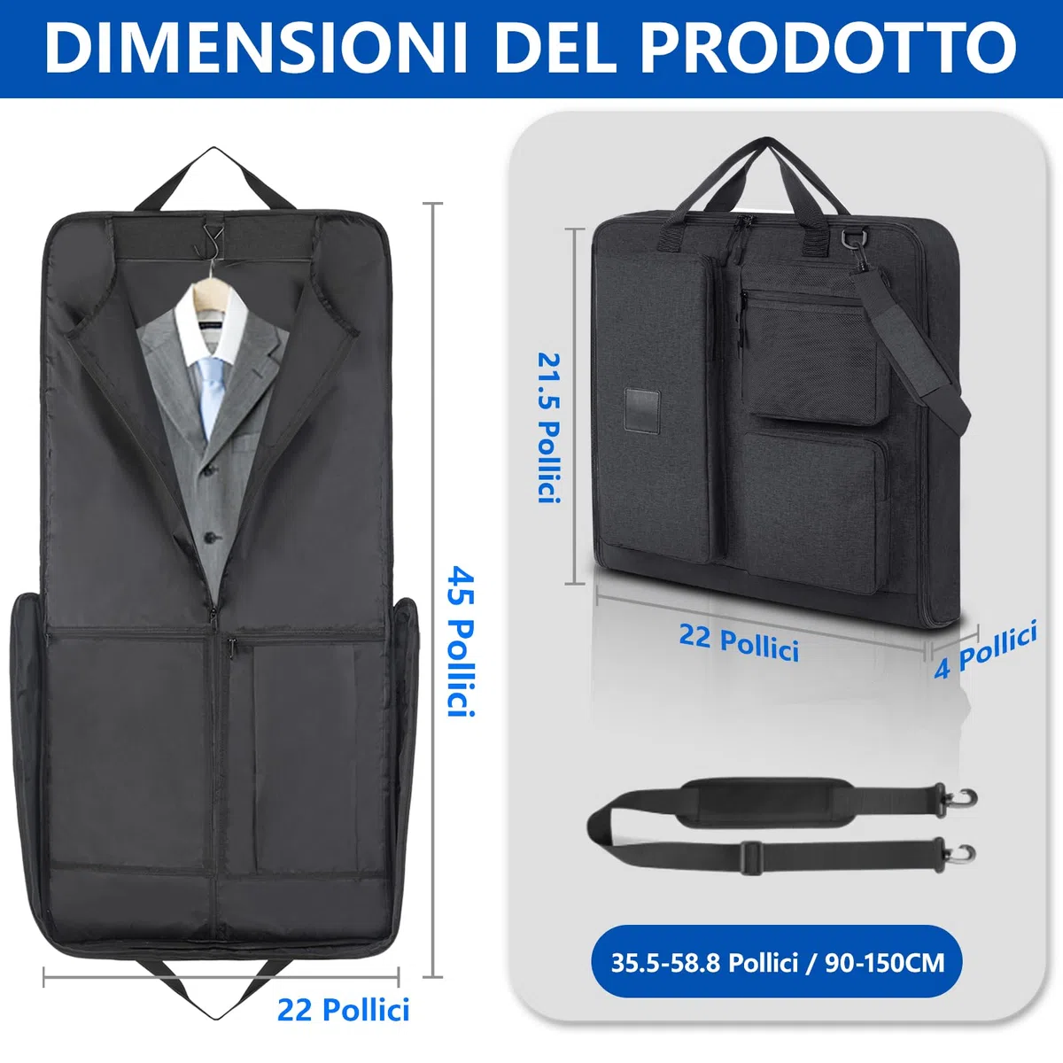 Kingslong Porta Abiti da Uomo con Gancio e Borsa per Scarpe