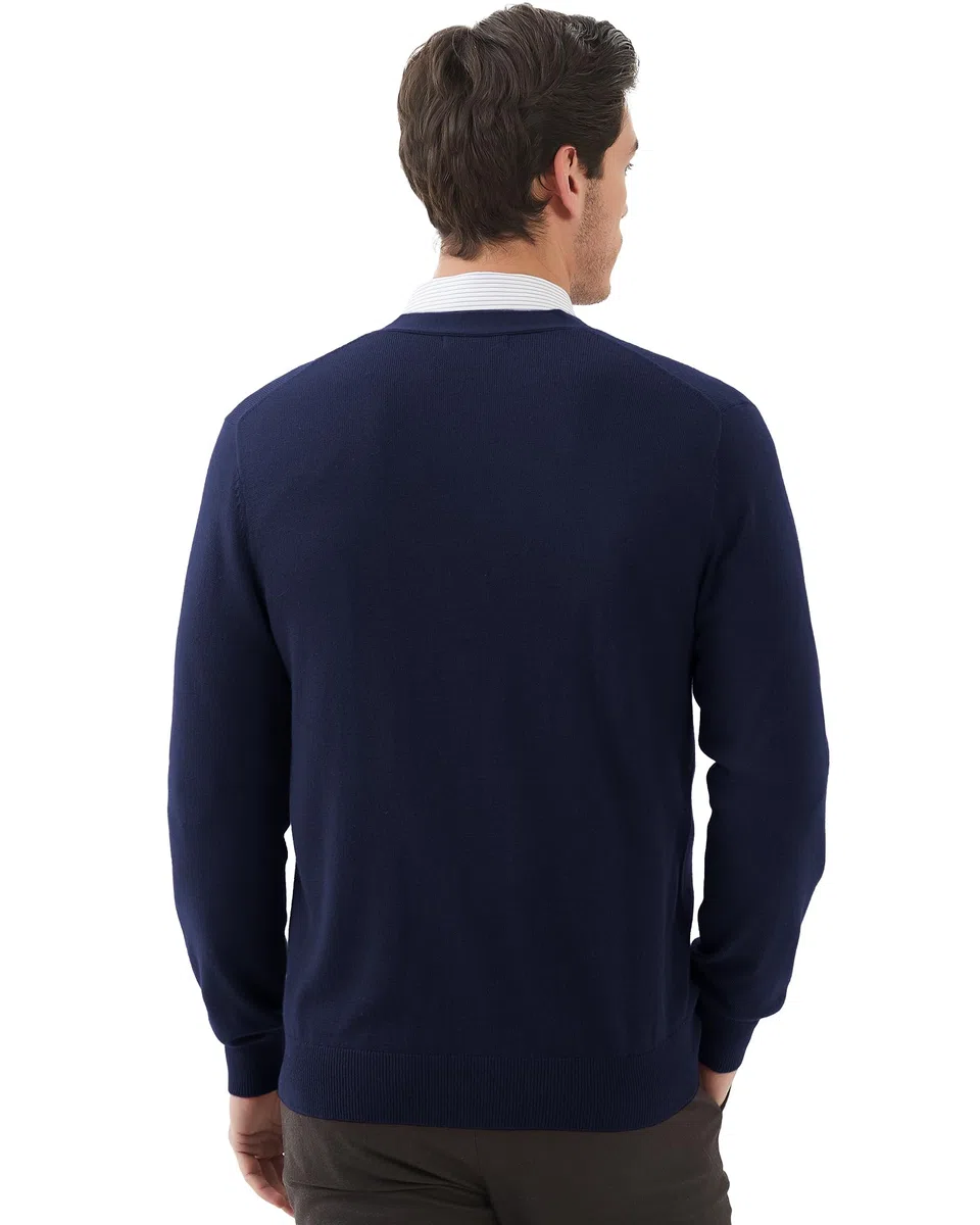 Kallspin Maglione da Uomo Cardigan con Scollo a V in Lana