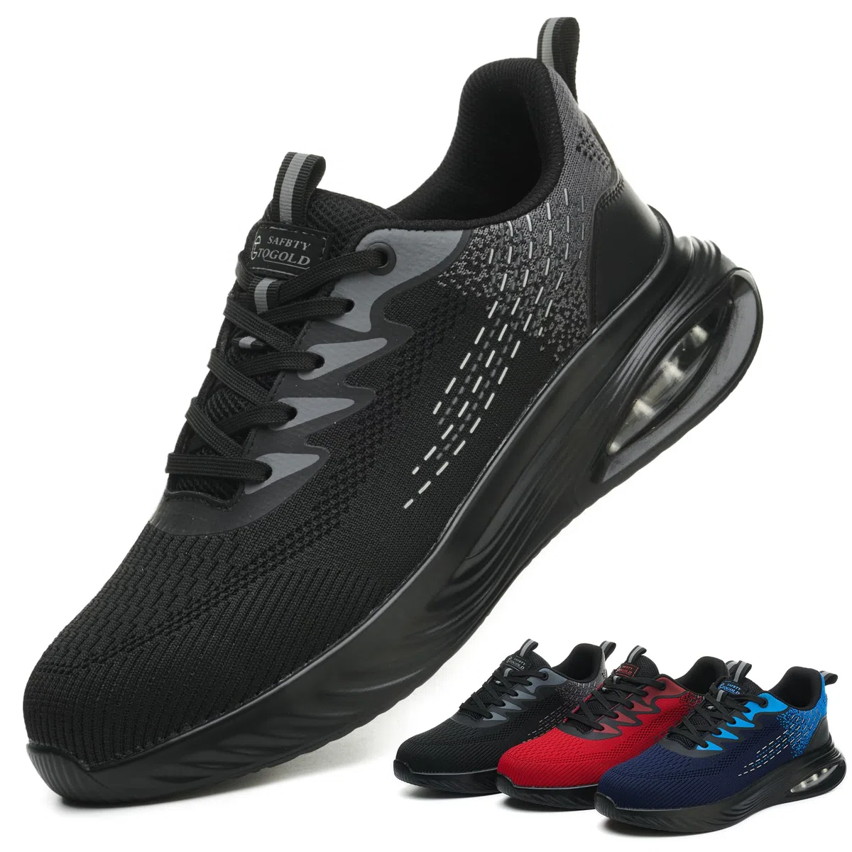 TQGOLD Scarpe Antinfortunistiche Uomo Donna Leggere Scarpe da Lavoro con Punta in Acciaio Antiscivolo Scarpe da Cantiere Scarpe Sicurezza Sportive Traspiranti Gr.36-46 EU