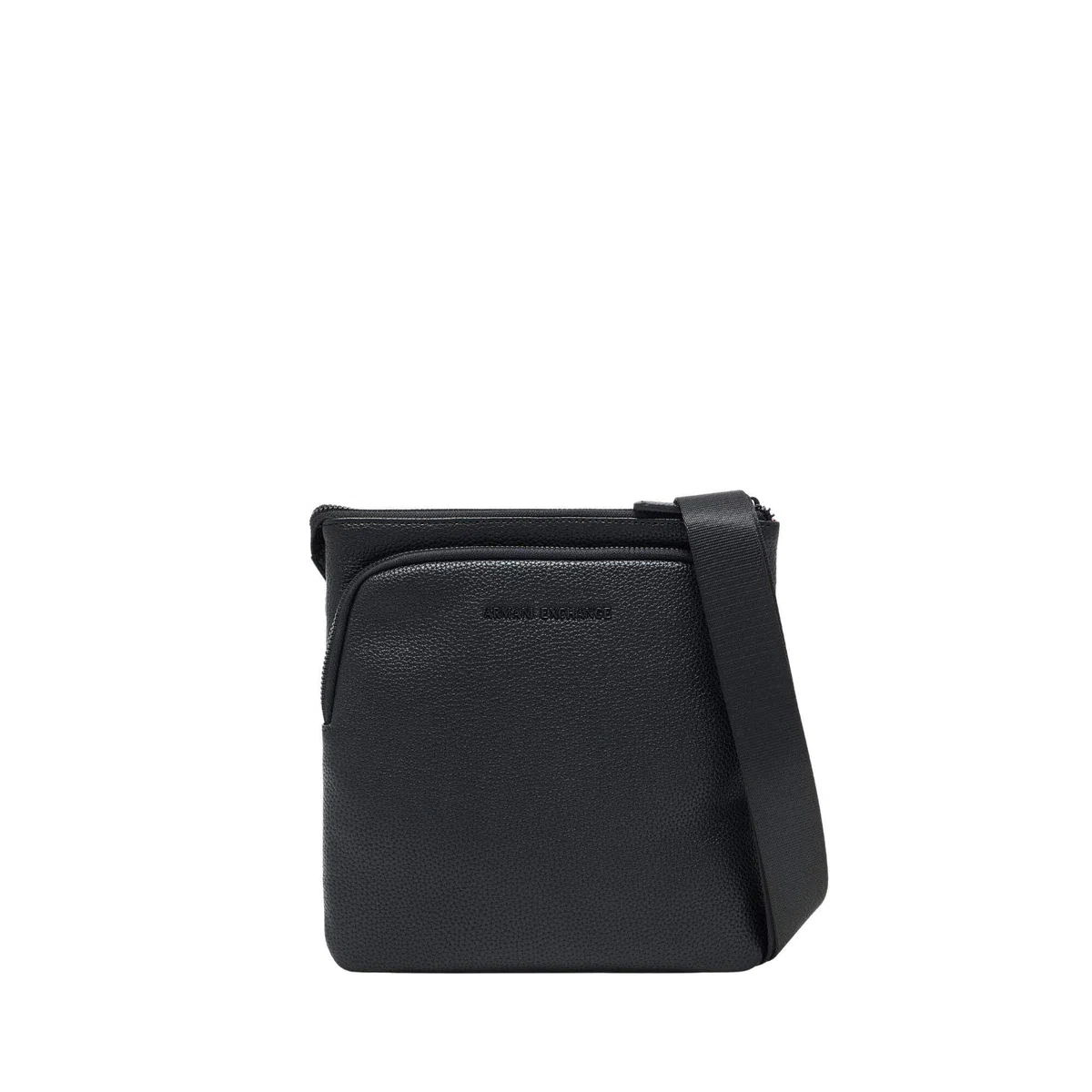 Armani Exchange Madrid, Sustainable, Embossed Logo, Crossbody Pieghevole Uomo, Nero, Taglia Unica