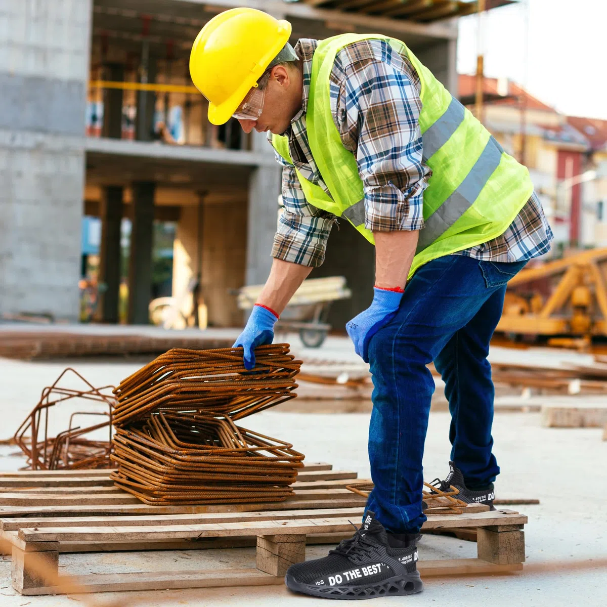 Furuian Scarpe Antinfortunistiche Uomo Donna Leggere Traspiranti Scarpe da Lavoro con Punta in Acciaio Sportive Sicurezza Scarpe