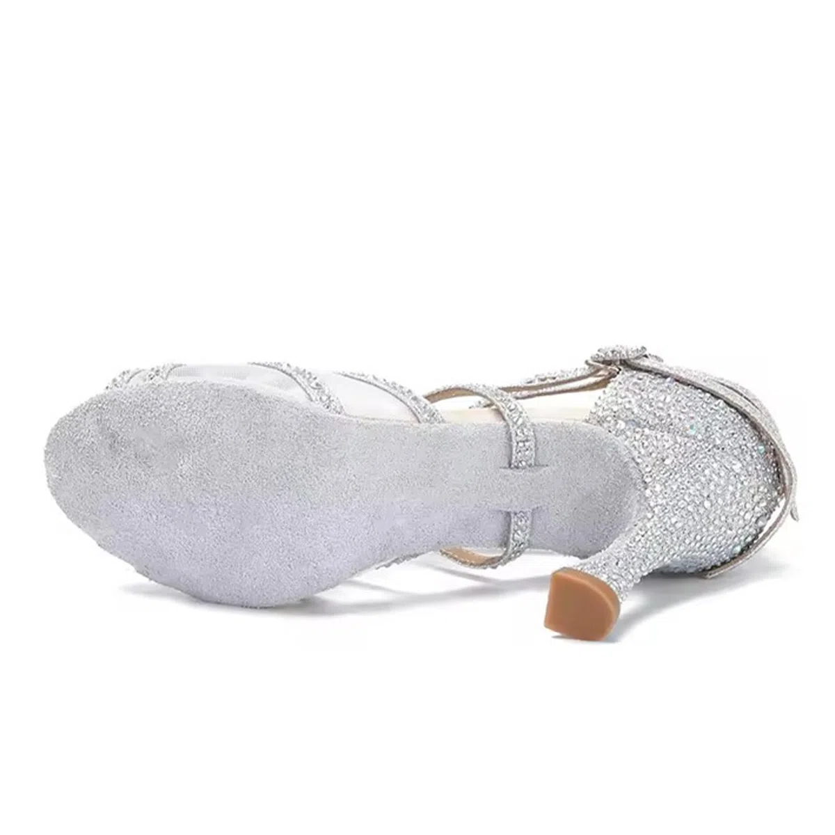 Rosefinch Scarpe da Ballo Latine con Strass per Salsa e Scarpe da Ballo per Donne/Ragazza, Suola Morbida Scarpe da Ballo 5/7cm Tacco,34-41 EU