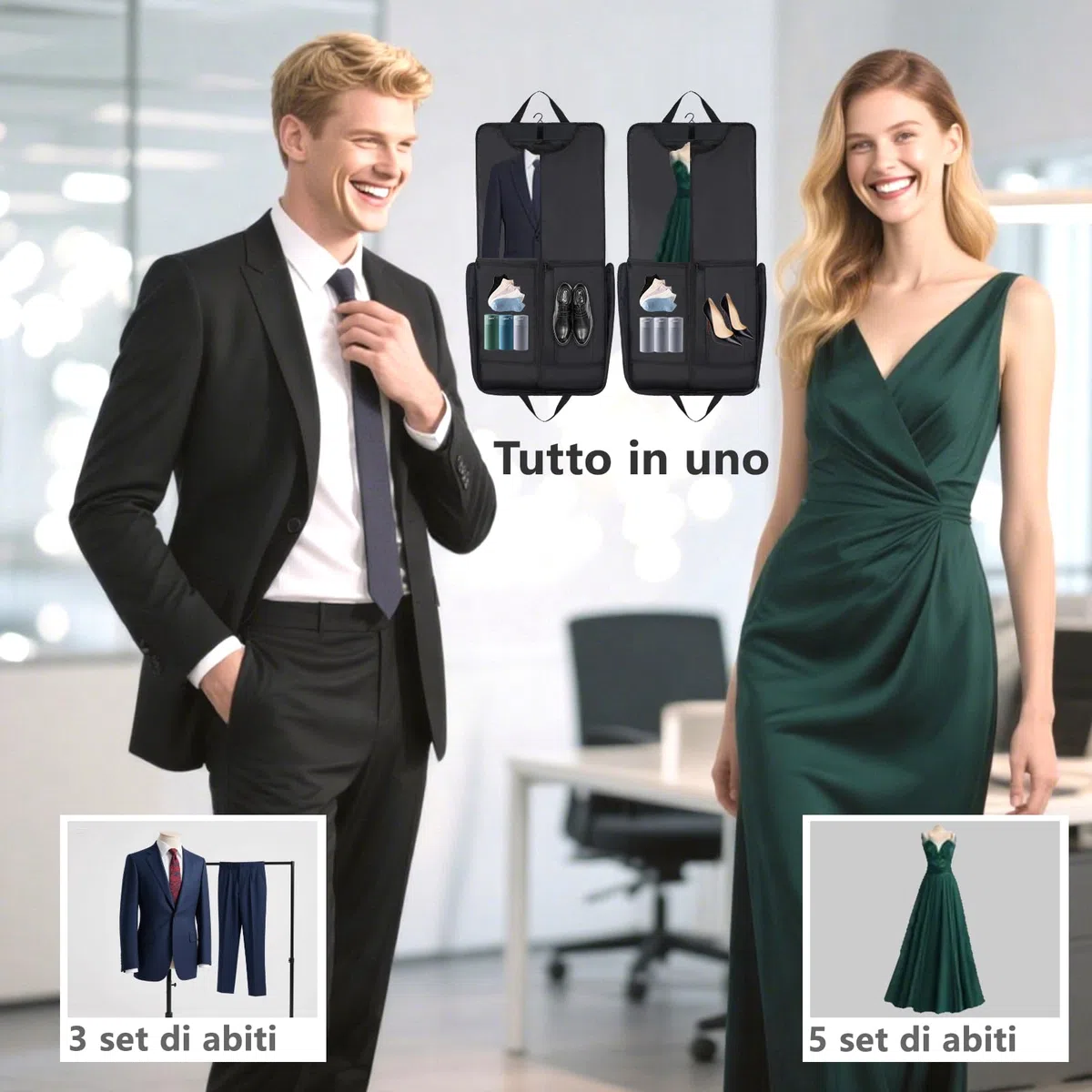 Kingslong Porta Abiti da Uomo con Gancio e Borsa per Scarpe
