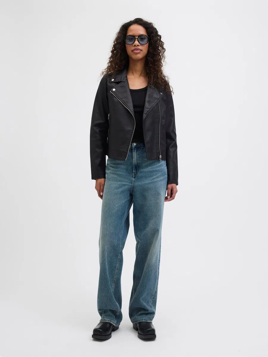 JACK & JONES Leather Look Biker Jacket JXGAIL Leather Look Biker Jacket