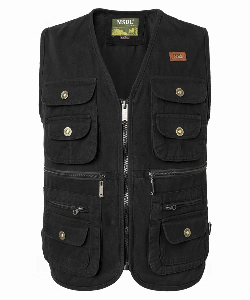 Gilet da Pesca Uomo Giubbino da Lavoro Smanicato Gilet da Caccia Fotografia Giubbotti da Reporter Giacca Senza Maniche da Pesca con Zip
