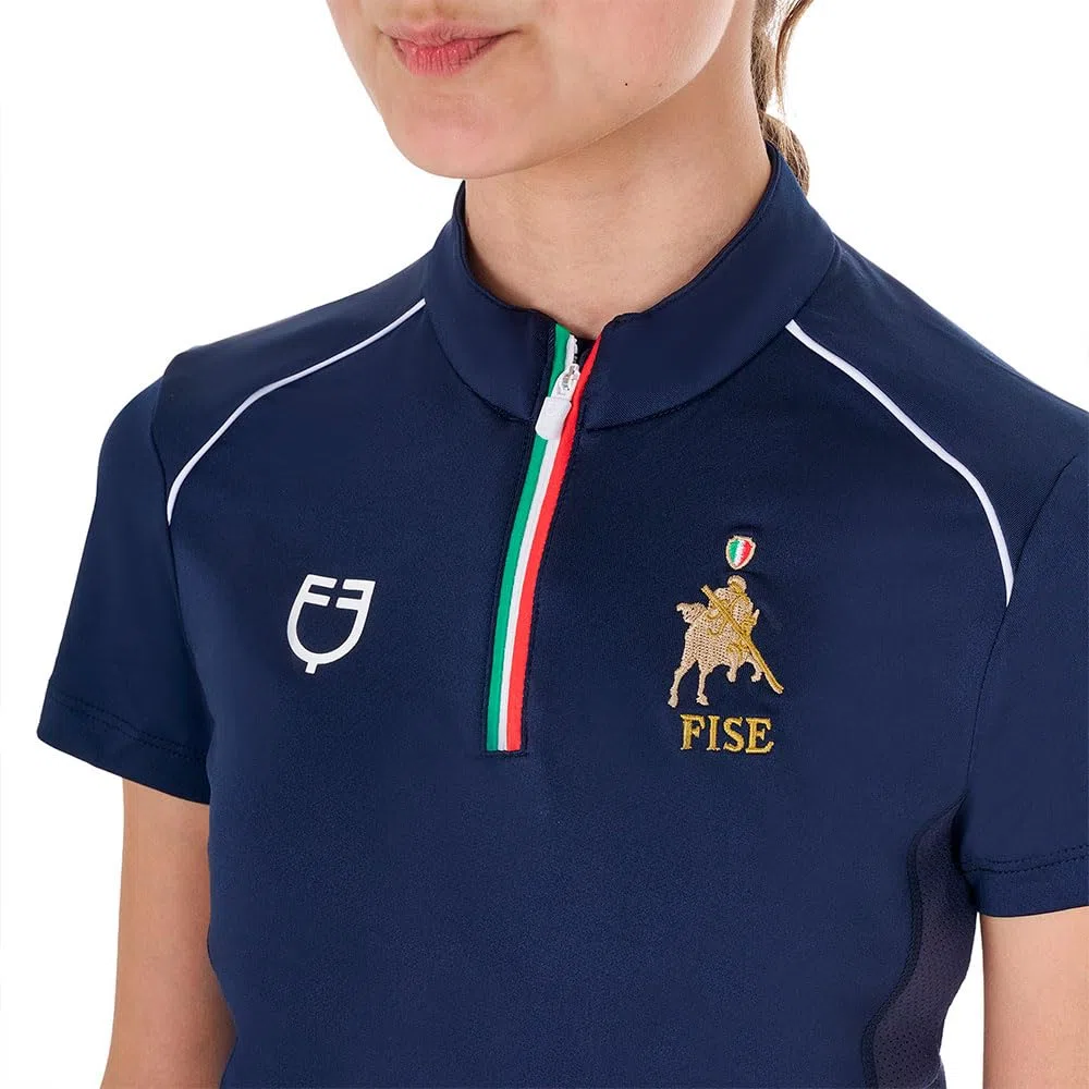 Fise Technical Training Zip Junior Short Sleeve Polo 10 Years