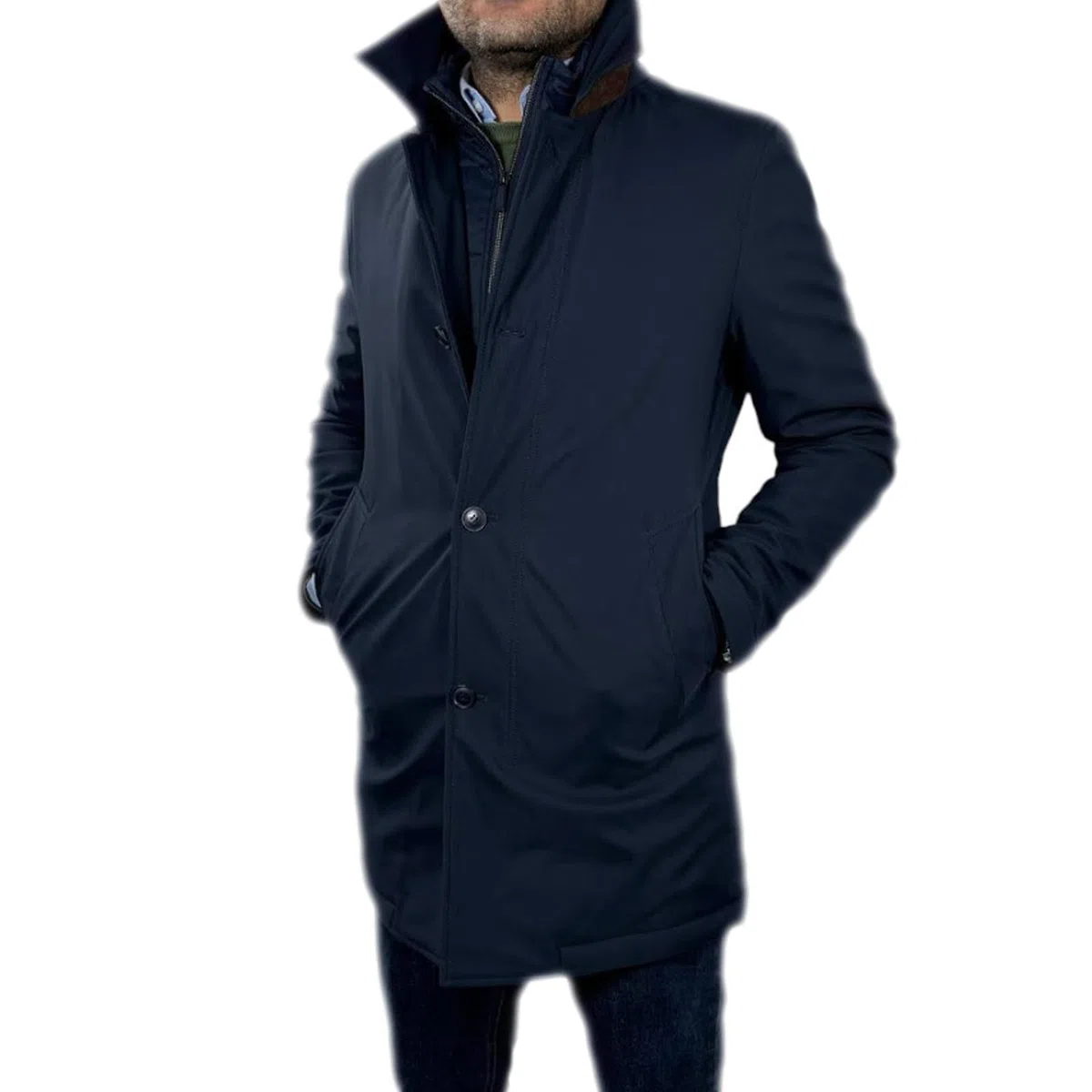 Cappotto Impermeabile da Uomo Invernale Taglio Lungo Trench Eegante Imbottito Giacca Casual Con Gilet Removibile Linea Sartoriale Giubbotto Classico