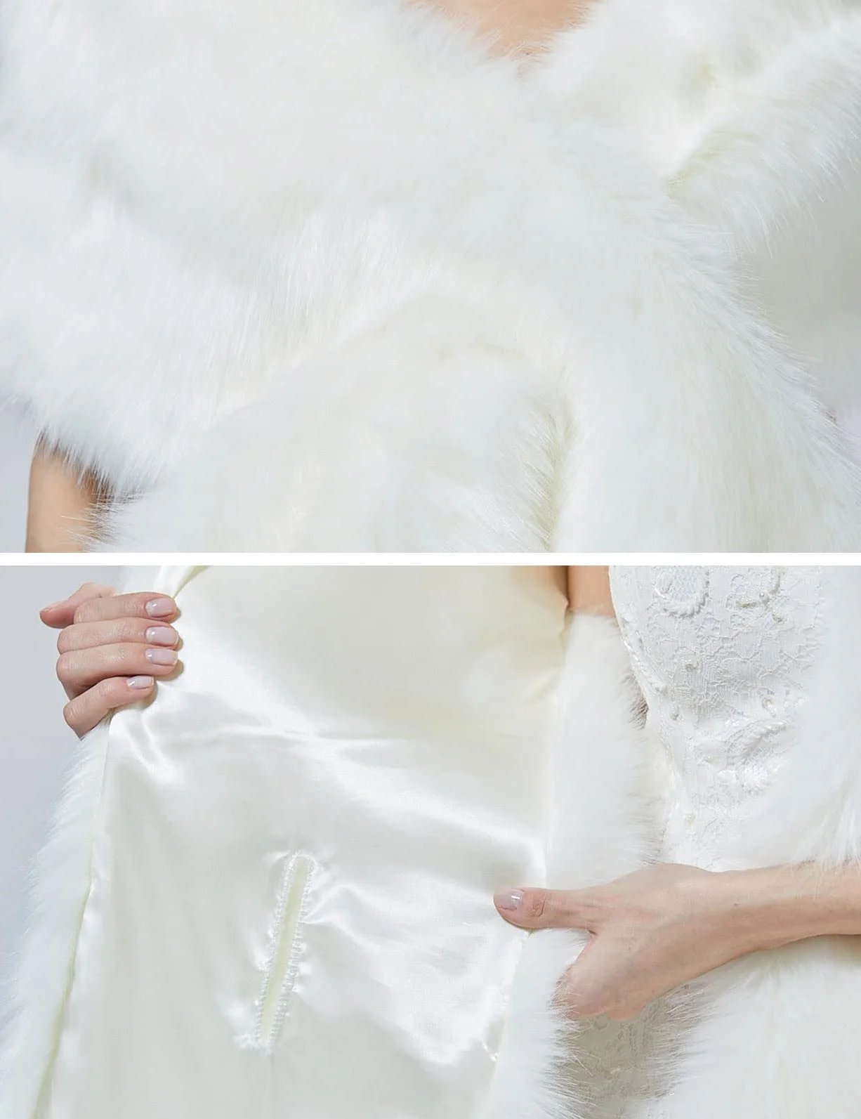 BEAUTELICATE Scialle Stola di Pelliccia Sintetica Donna Coprispalle Sciarpa Elegante Nozze Sposa Feste Inverno Cerimonia Nero Avorio Champagne
