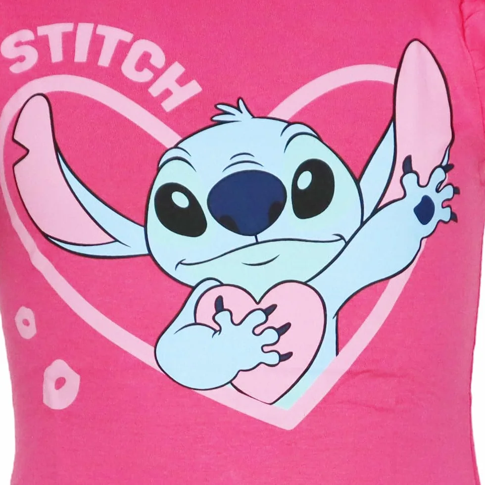 Disney Lilo & Stitch Vestito estivo da bambina con maniche a volant e stampa allover Cotone Grigio Rosa 92-128