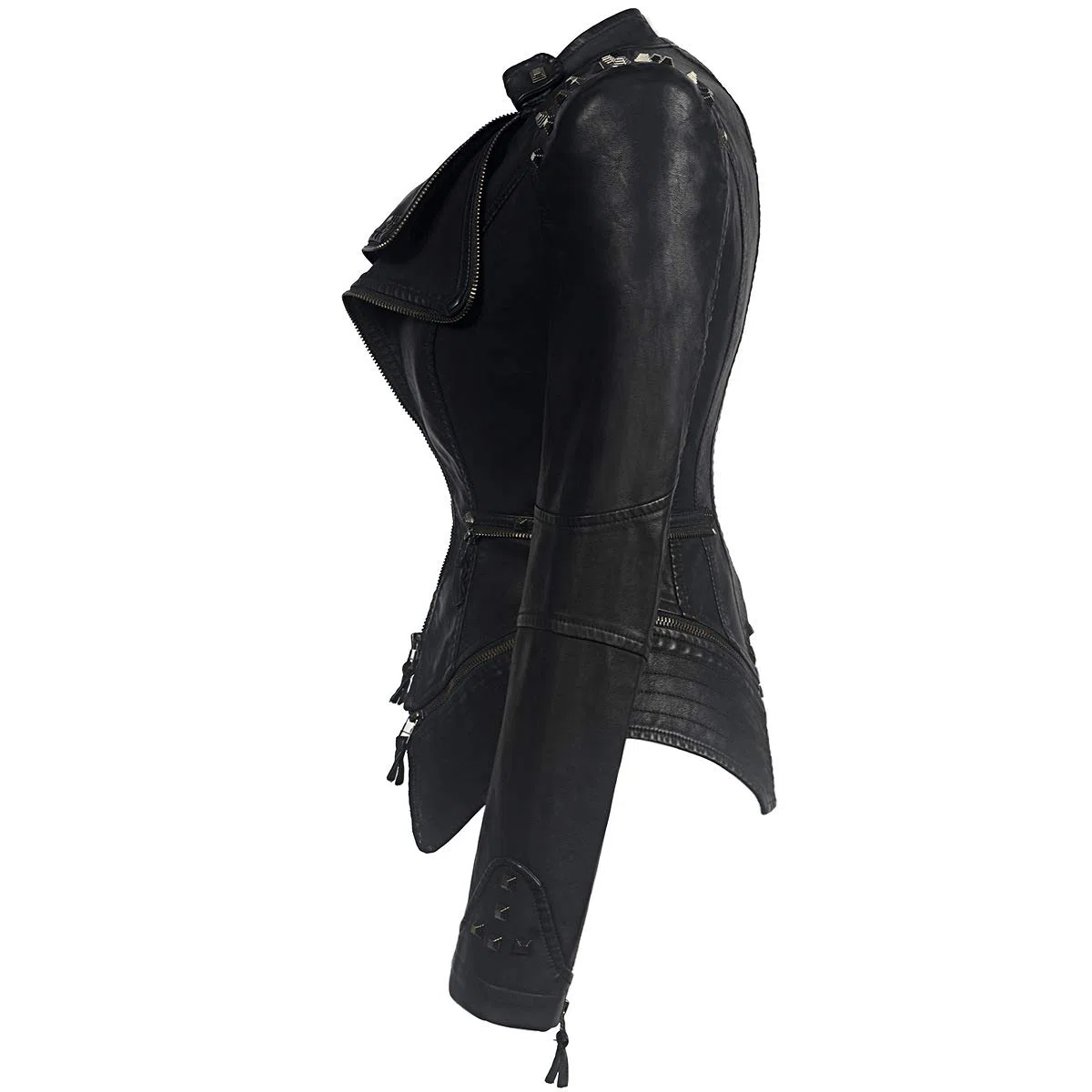 E-girl Giacca da donna in pelle sintetica con chiusura lampo, P603