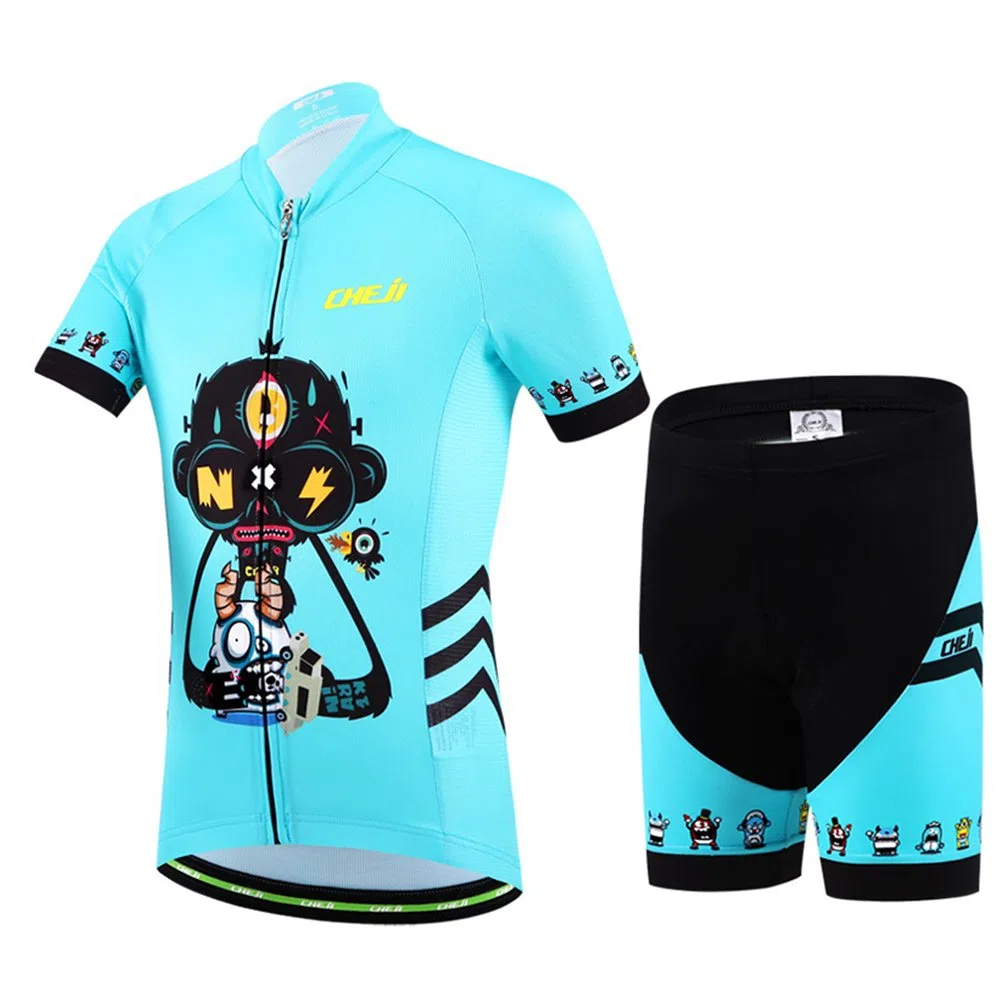 Set da Ciclismo per Bambino, con Maglietta a Manica Corta e Pantaloncini con Seduta Imbottita, Bambini
