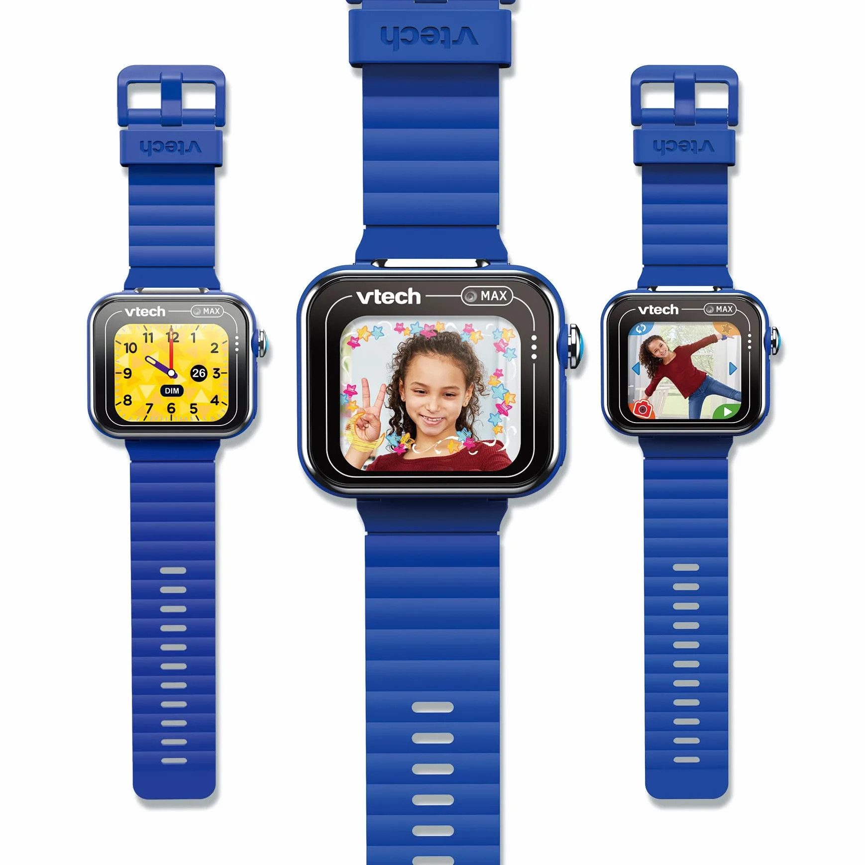 Vtech - Kidizoom Smartwatch MAX Blu, Smartwatch per Bambini Doppia Macchina Fotografica Video Giochi Schermo Touch Orizzontale Versione ESP