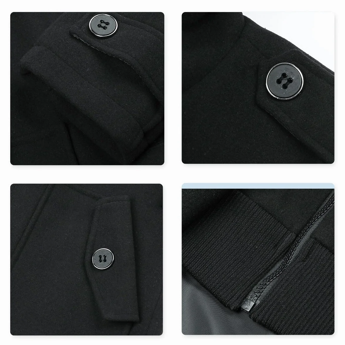YOUTHUP Cappotto di lana con Cappuccio da uomo Invernale Trincea Cappotti Regular Fit