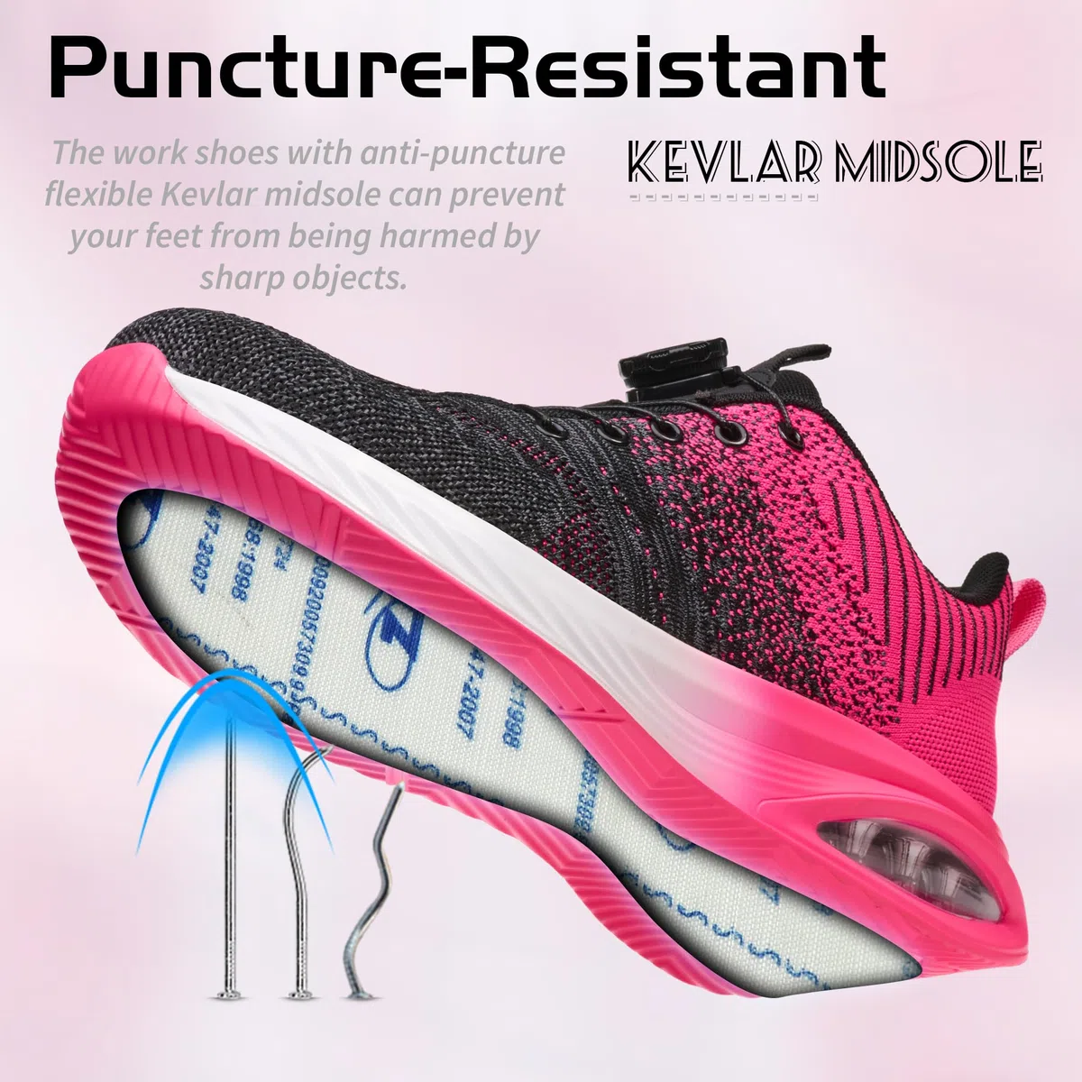 Scarpe Antinfortunistiche Uomo Donna Traspiranti Leggere Scarpe da Lavoro Comode Antiscivolo Scarpe Sicurezza con Punta in Acciaio
