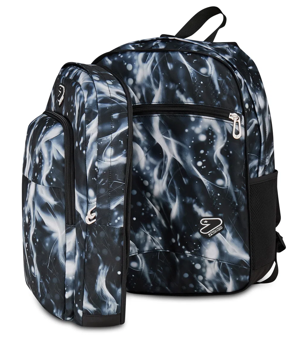 Seven Zaino Scuola The Double Pro XXL Detach, Nero, 34 L, Doppio Scomparto, Cuffie wireless incluse, Zaino Staccabile e reversibile, Tasca porta pc, Tasche multiuso, Scuola media e superiore, Ragazzi