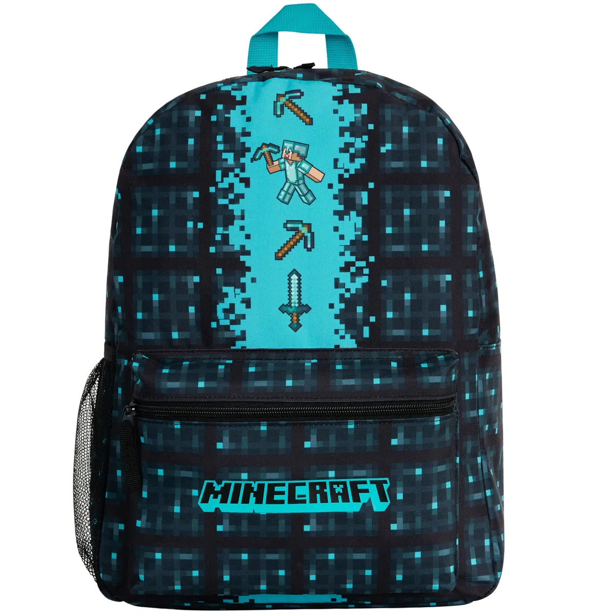 Minecraft Zainetti per Bambini con Tasca Frontale per Sport, Palestra, Viaggi - Regalo Bambino (Blu)