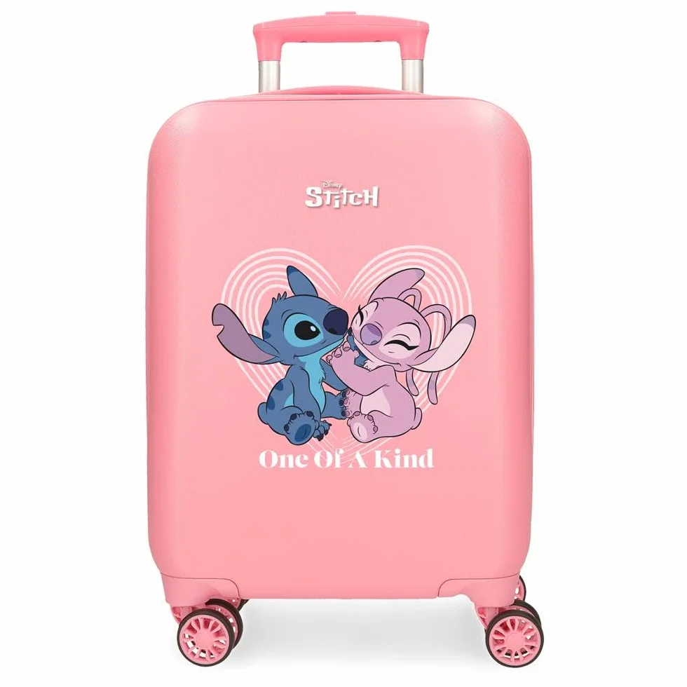 Il bagaglio a mano Disney per bambini con valigia rigida e lucchetto a combinazione a 4 ruote è realizzato in ABS, un materiale rigido e leggero.