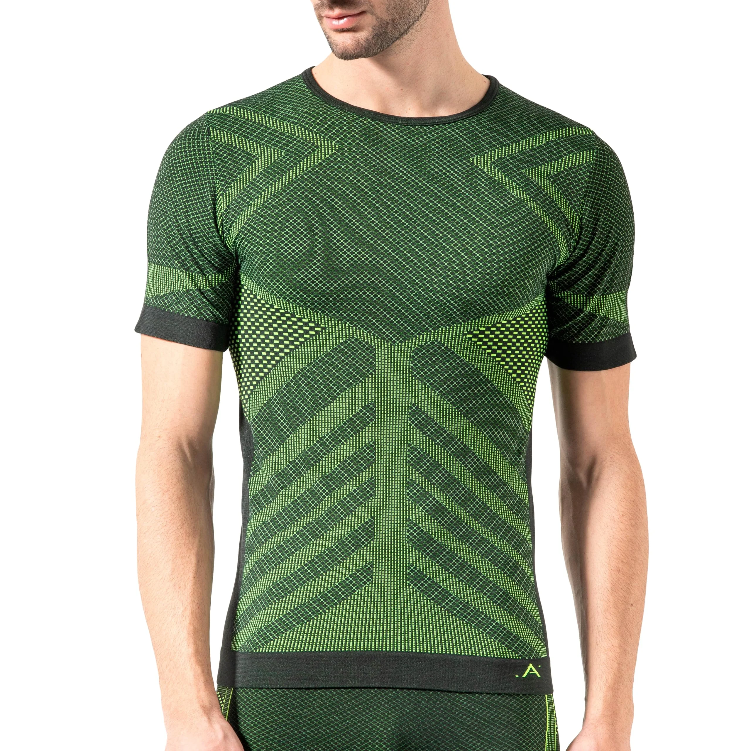 Risalti Maglia Termica Uomo Manica Corta Energy Traspirante Intimo Termico Senza Cuciture