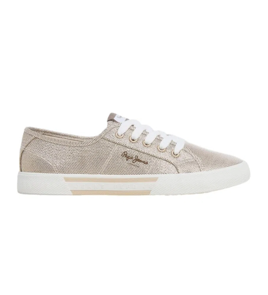 Pepe Jeans Sneakers Beige in Tela con Logo Brady