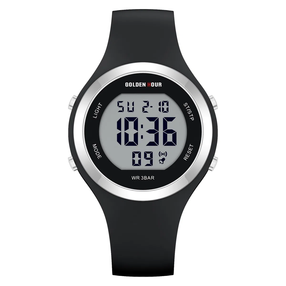 GOLDEN HOUR Orologio digitale da donna Cronografo sportivo impermeabile 5 ATM cinturino in silicone Sportivo ed elegante Orologio da donna con data Quadrante luminoso di facile lettura