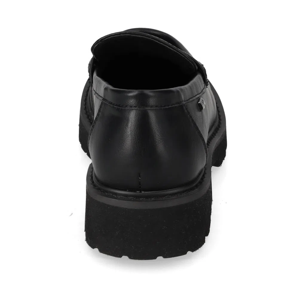 Valleverde 44520 Mocassini Casual Donna Pelle Sintetica Nero Tacco Grosso 3Cm Suola Gomma
