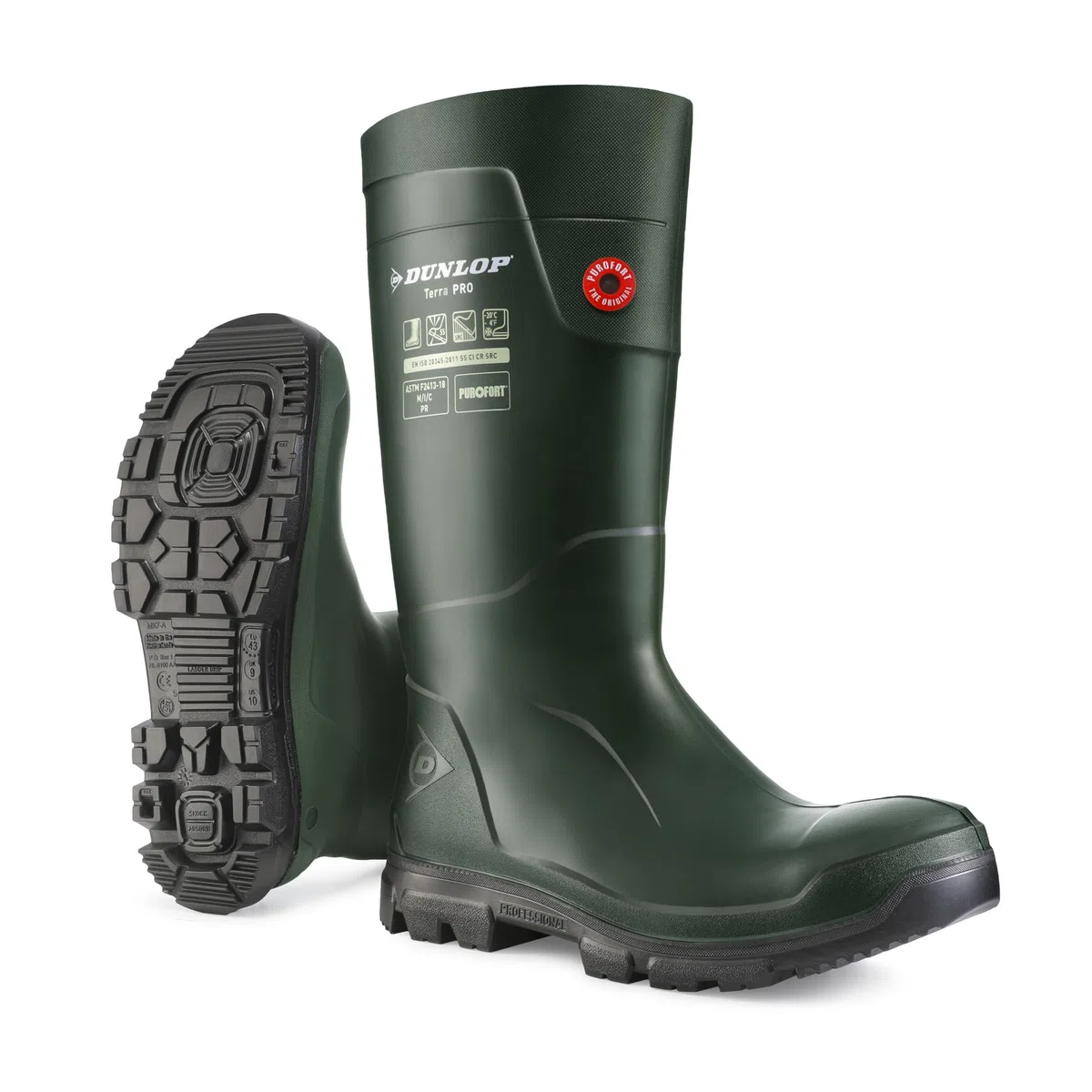 DUNLOP Protective Footwear, LJ0KL01, Purofort TerraPRO Full Safety, Verde/Nero