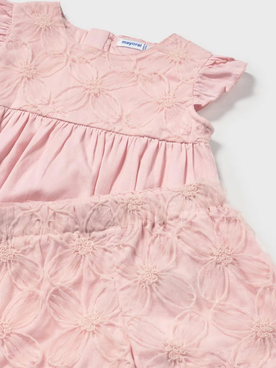 Mayoral Compl. Bermuda Tulle Ricamo per Bimba Rosa 24 Mesi (92cm)